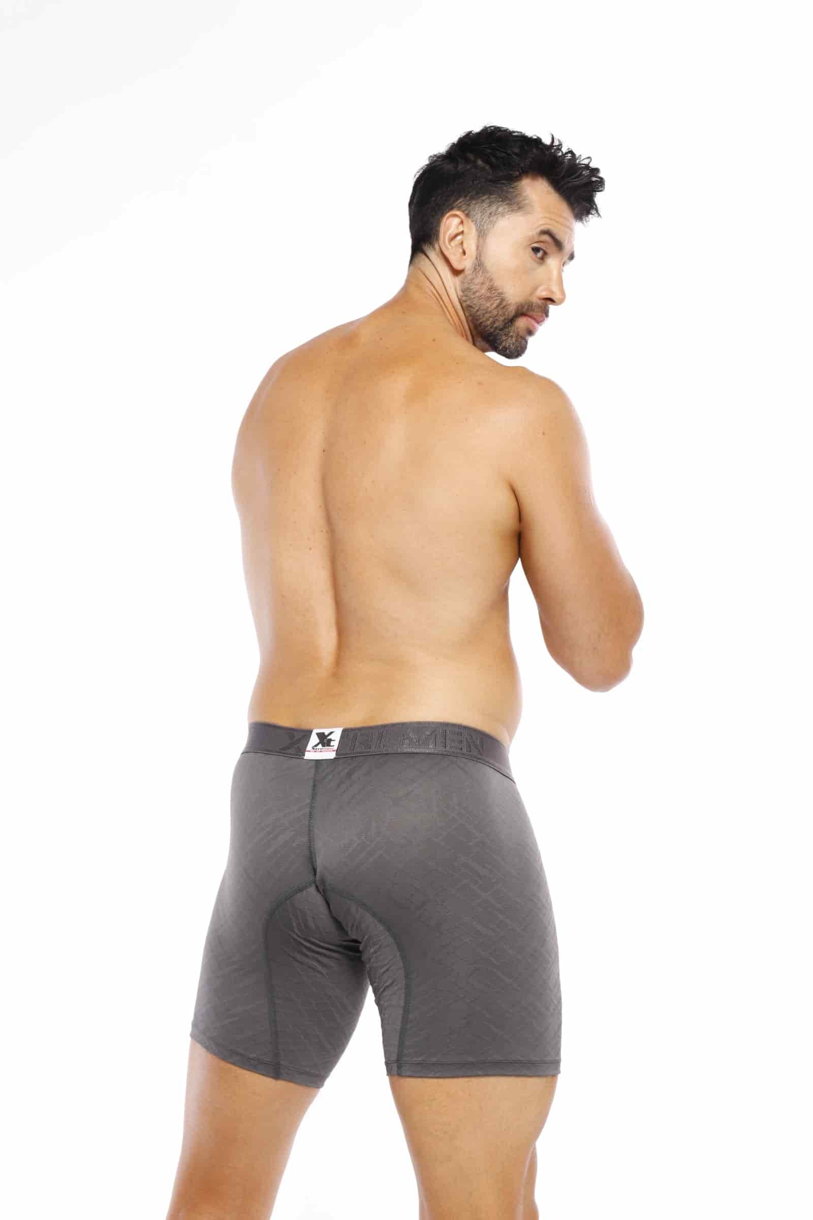 BOXER CLASICO LARGO MICROFIBRA JACQUARD GEMA GRIS OSC - miniatura 2