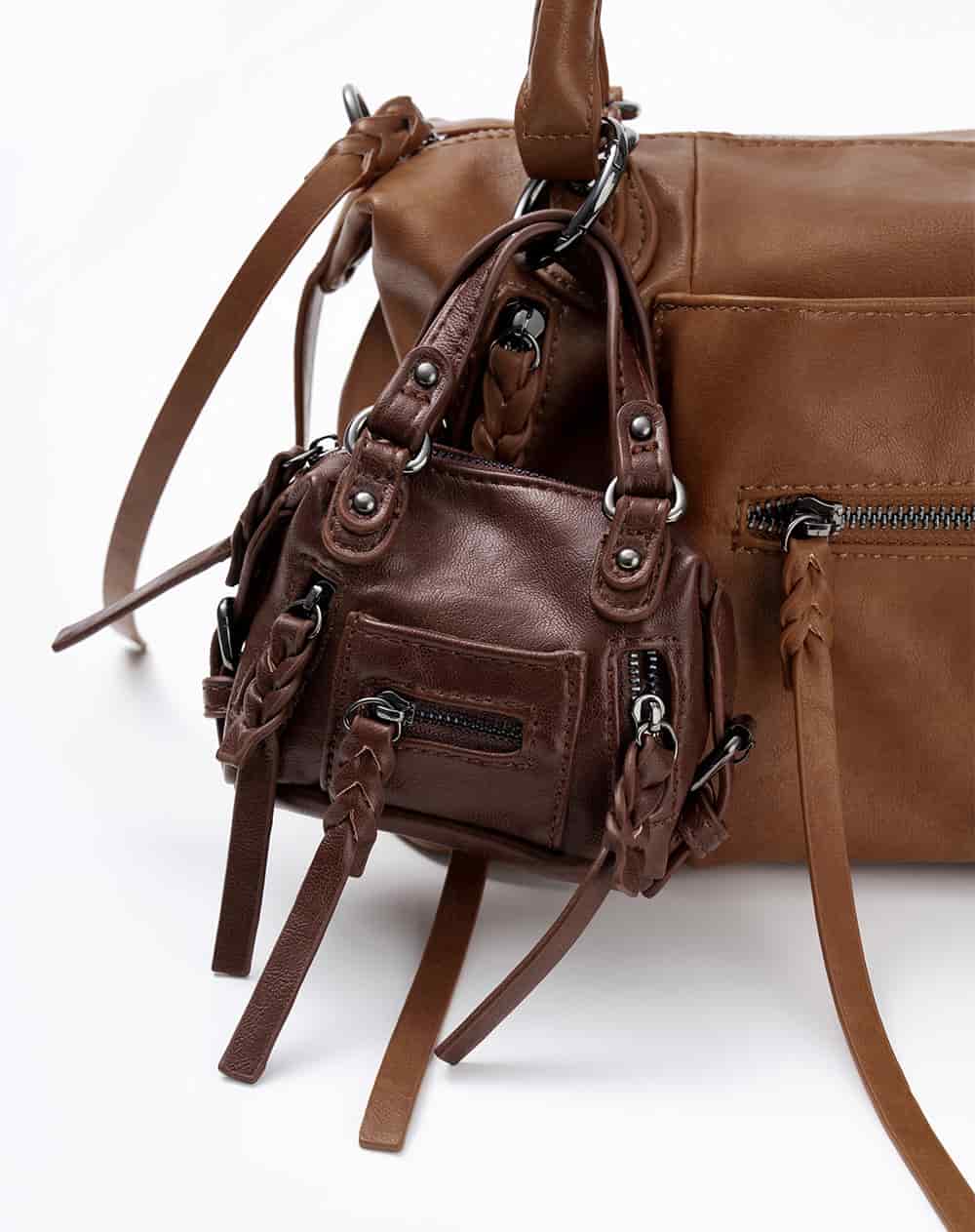 Bolso bowling + monedero café mujer - miniatura 3