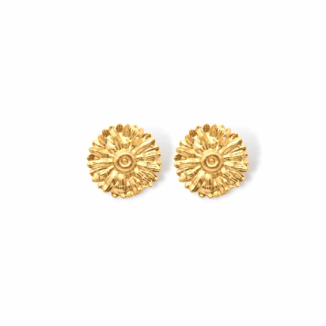 Aretes con flor de margarita mediana - miniatura 1