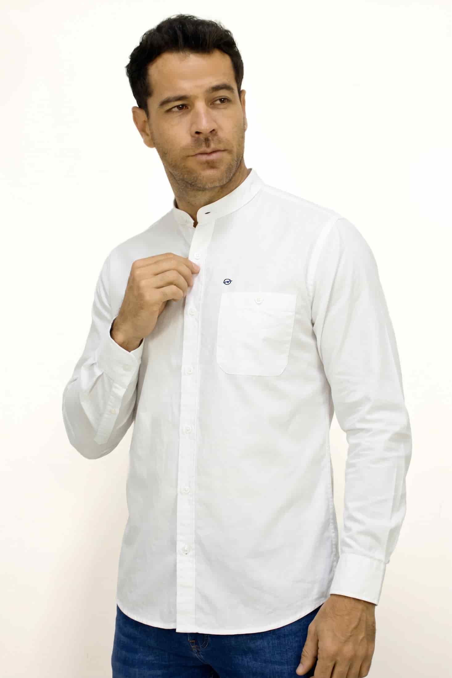 CAMISA CUELLO MAO MARFIL PARA HOMBRE - miniatura 1