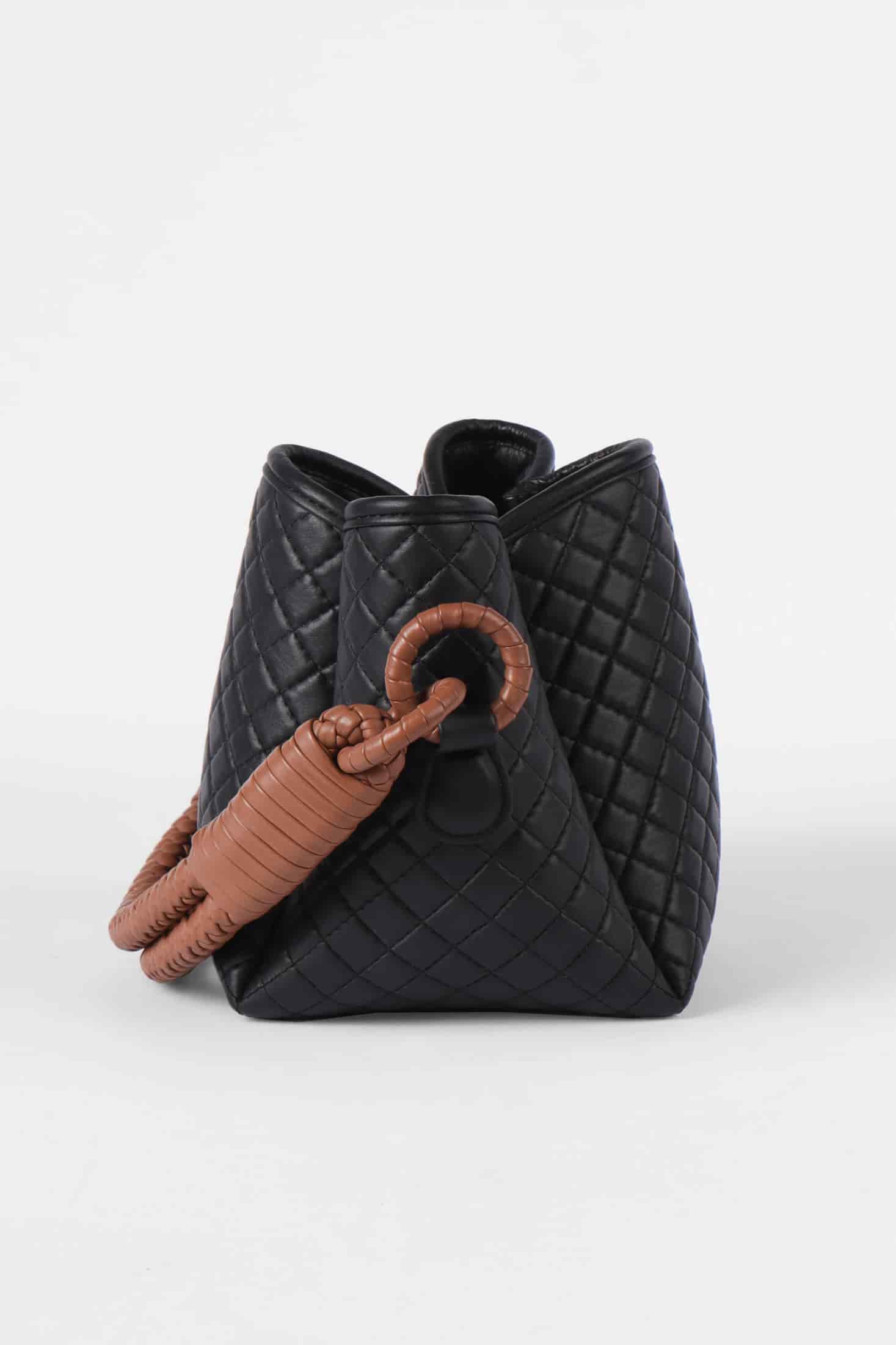 Tulip Mini Bucket Bag, Black & Brandy - miniatura 3