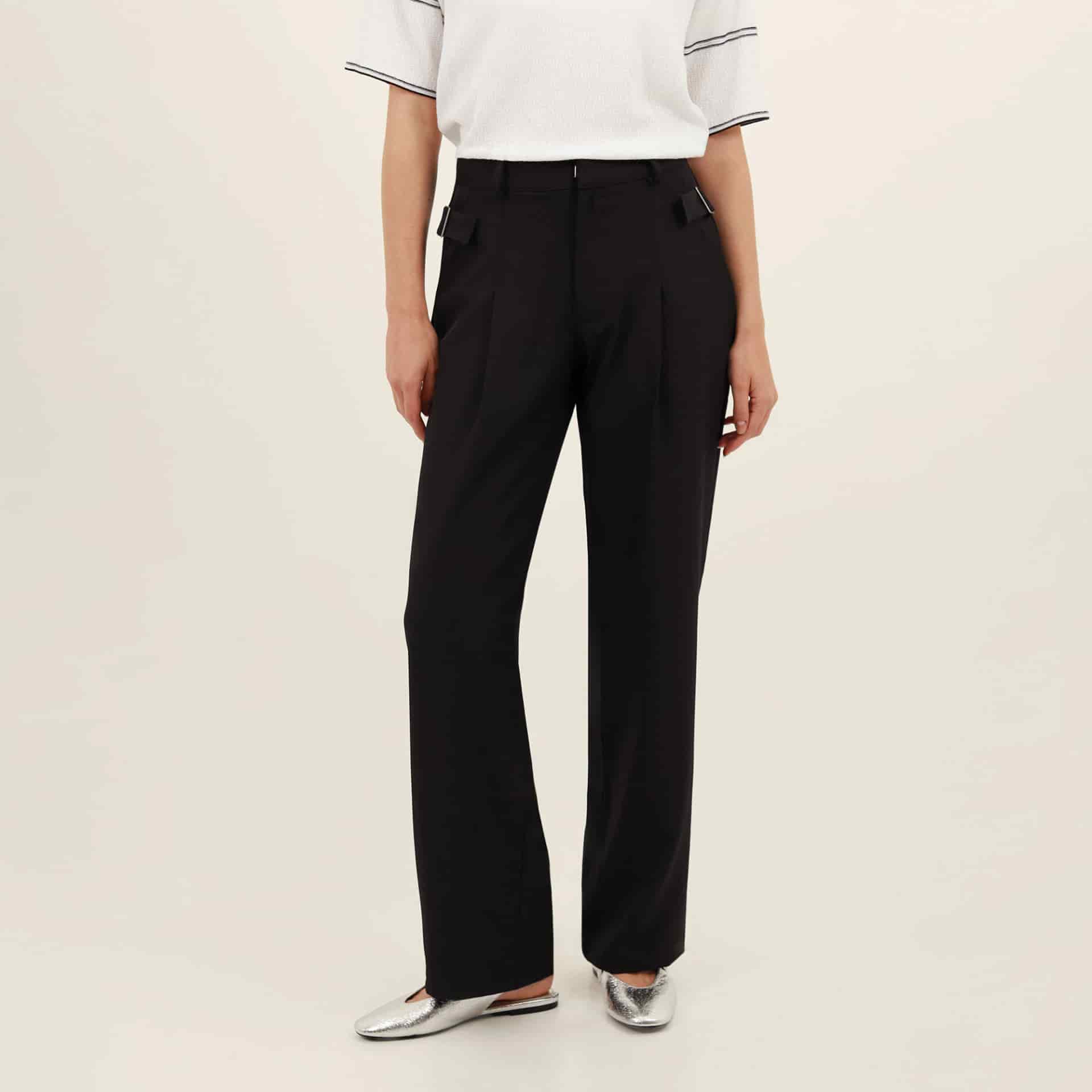 Pantalón bota recta con prenses y charreteras - miniatura 3