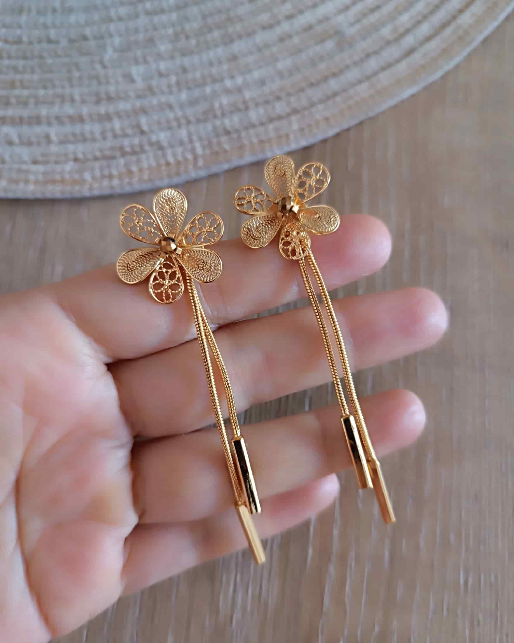 Aretes filigrana doble función; Elia - miniatura 3