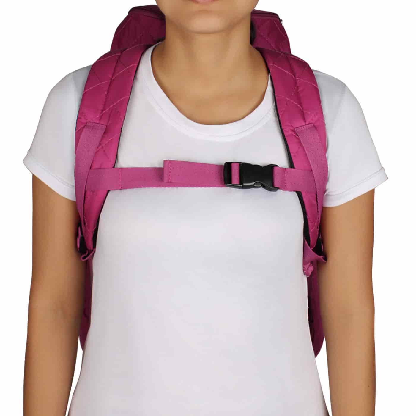 Morral Viajero Plegable Puffer Fucsia - miniatura 6