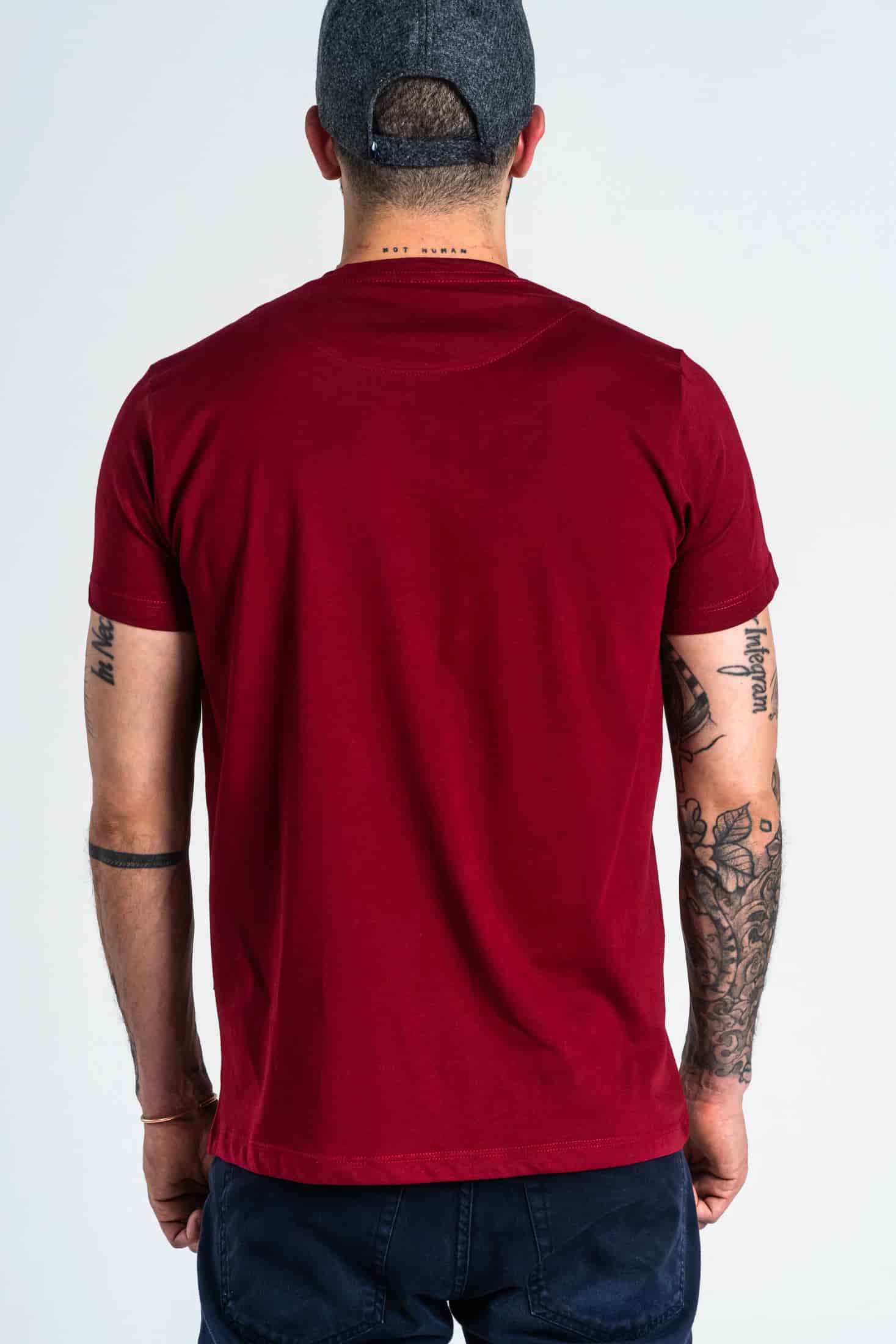 Camiseta Básica Algodón Rojo Cereza - miniatura 4