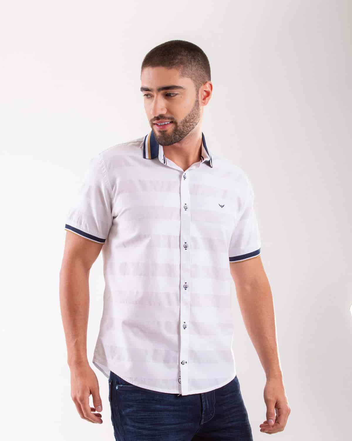 Camisa blanca manga corta para hombre - miniatura 29