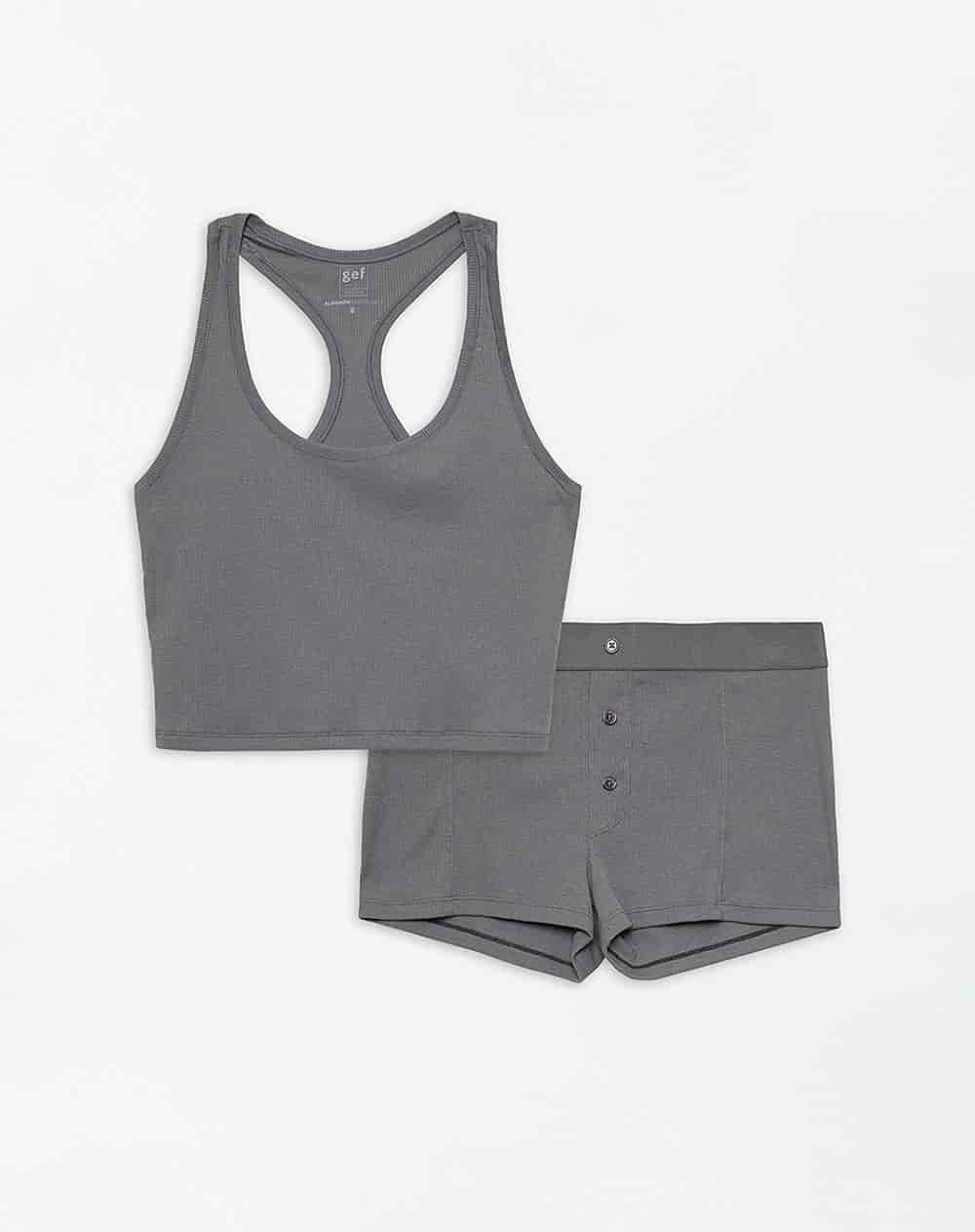 short + blusa de pijana mujer gris - miniatura 6