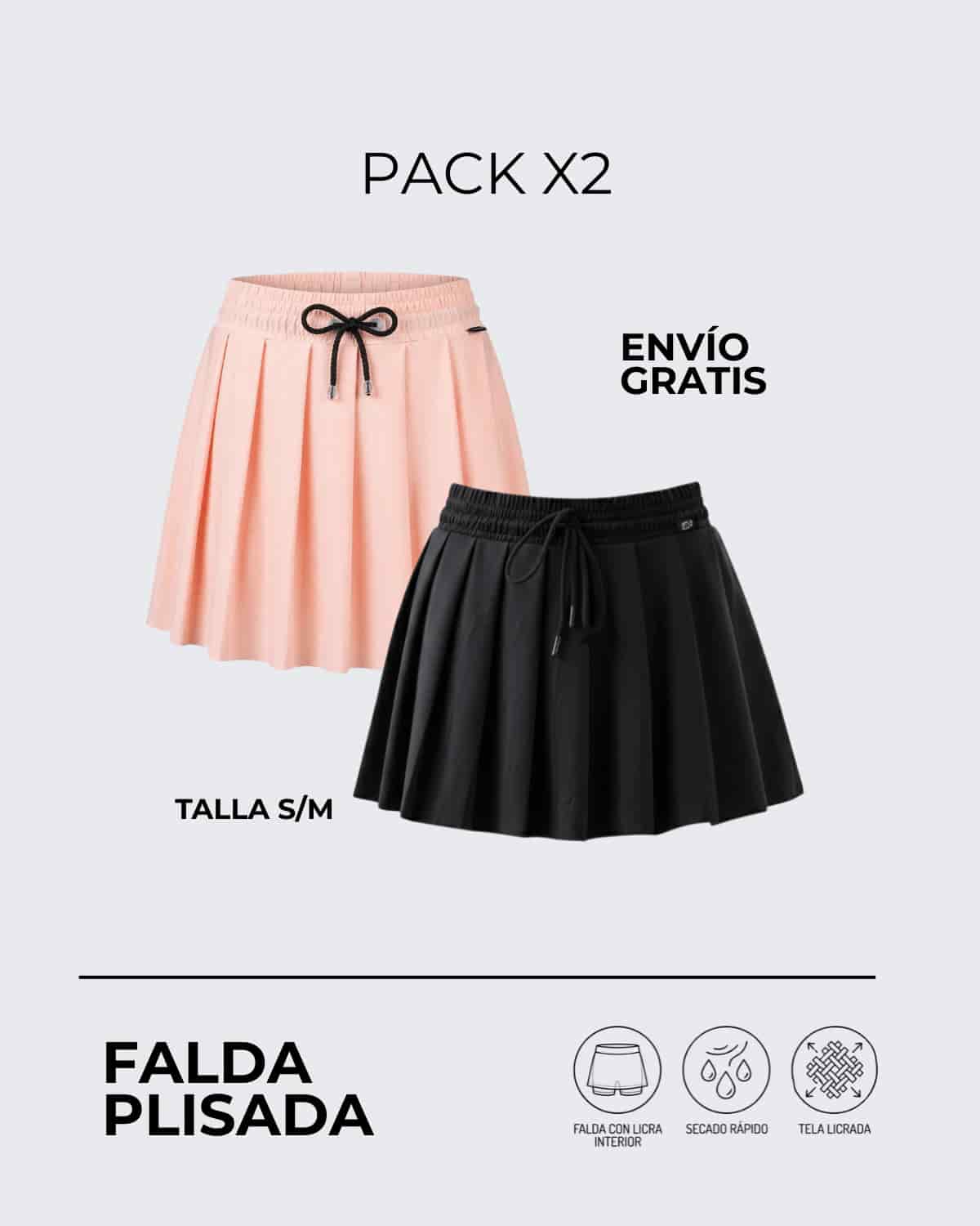 Pack X2 Falda Plisada┃KAYBU REF.02315 - miniatura 5