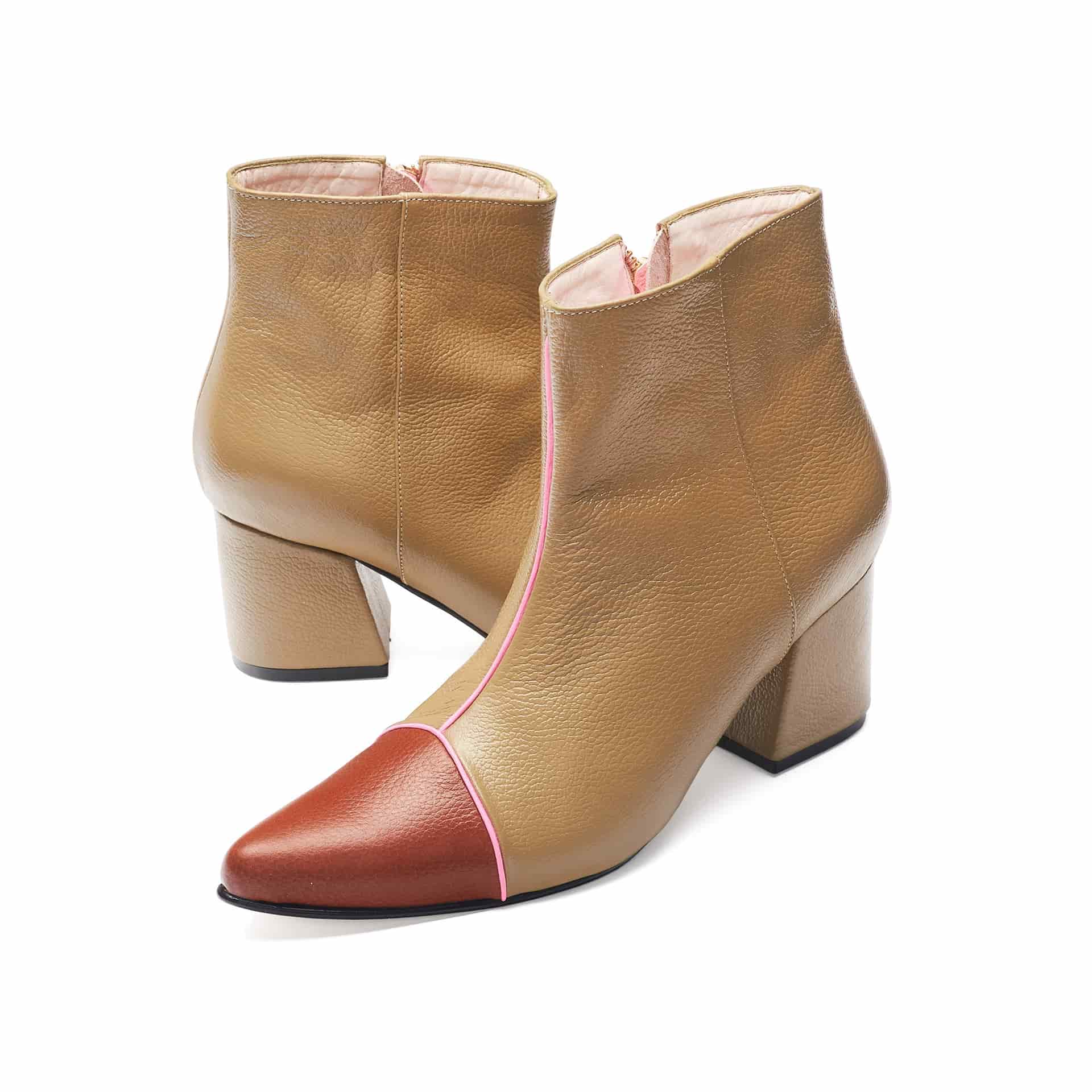 ANKLE boots - moss x caramel - miniatura 3