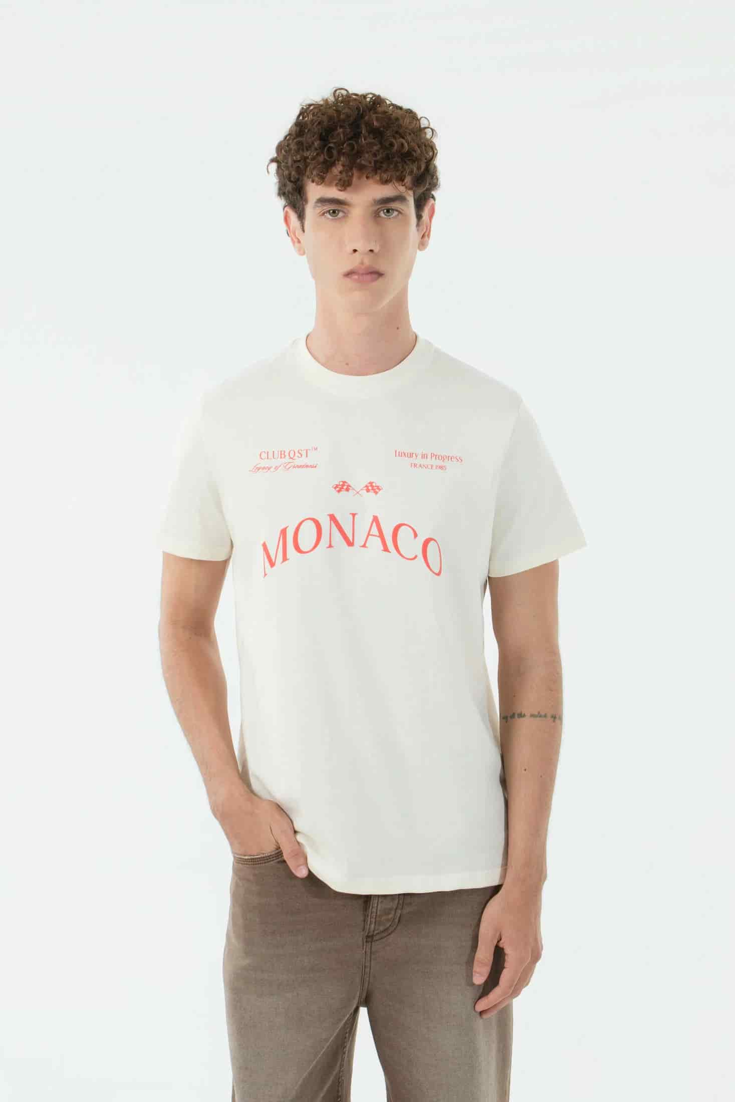 CAMISETA ESPECIAL ESTAMPADO LOCALIZADO COLOR IVORY - miniatura 2