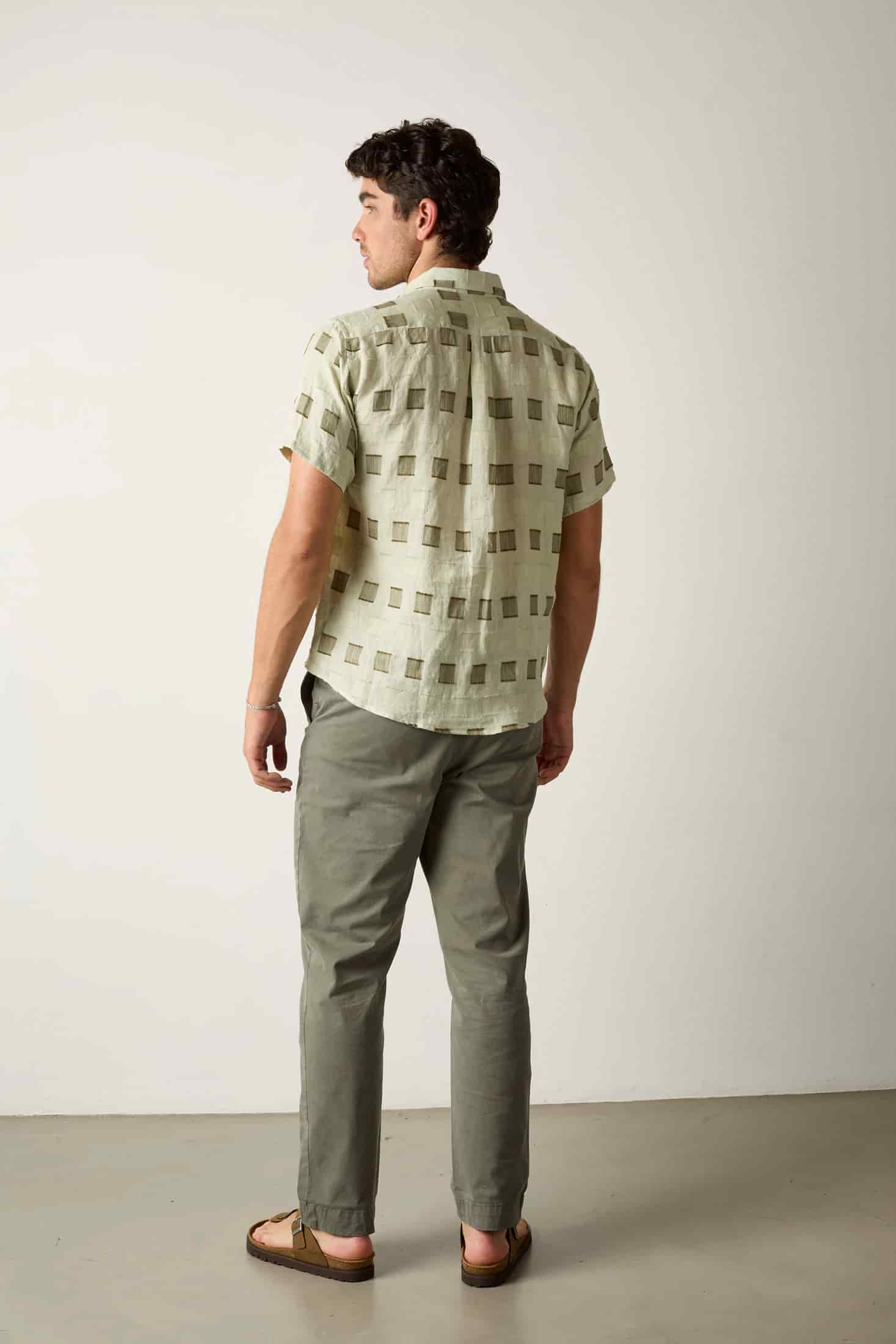 Camisa Lino Harlem Bordado Verde Claro - miniatura 4