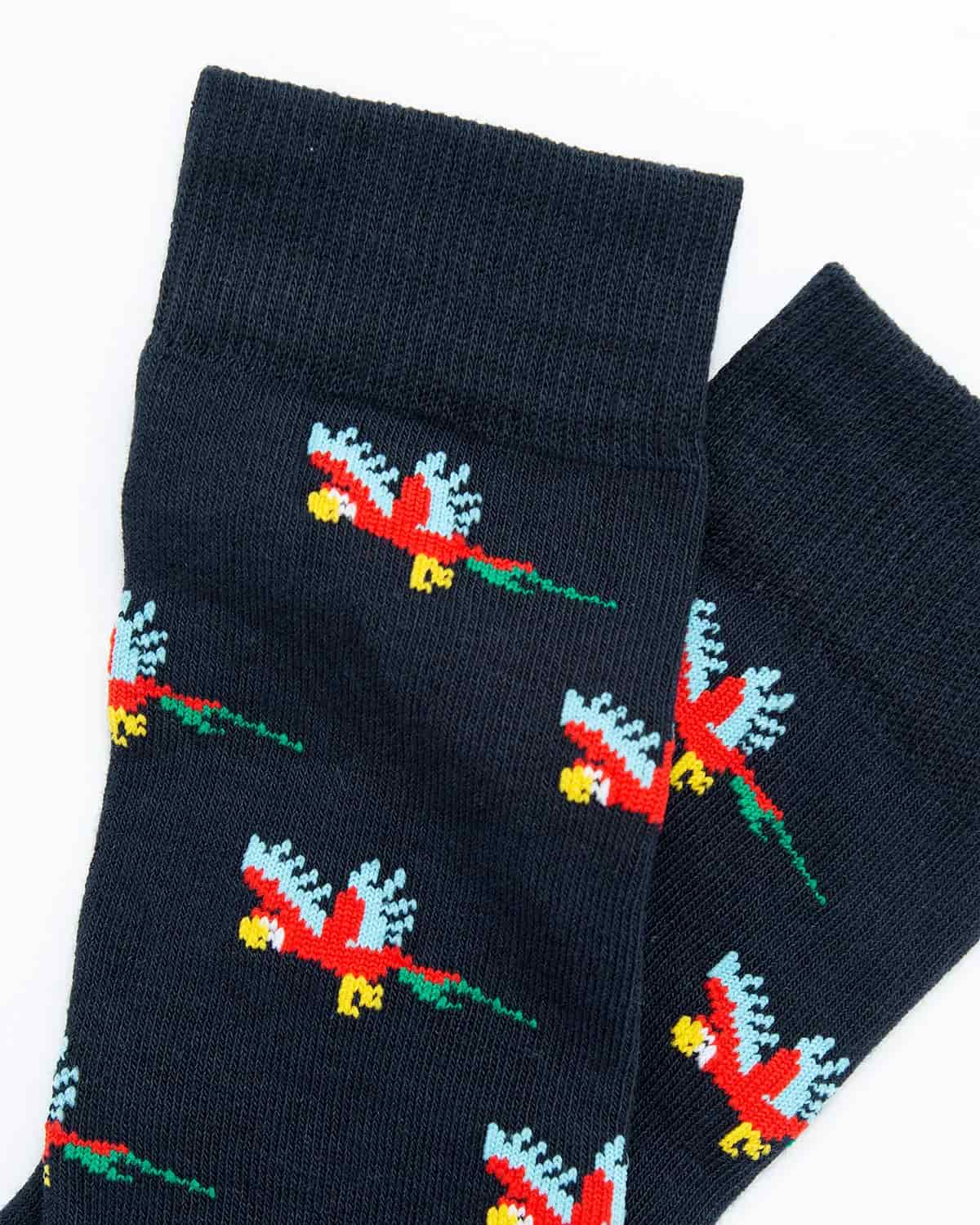 Medias Algodón Estampado Guacamayas - Fondo Azul - miniatura 4