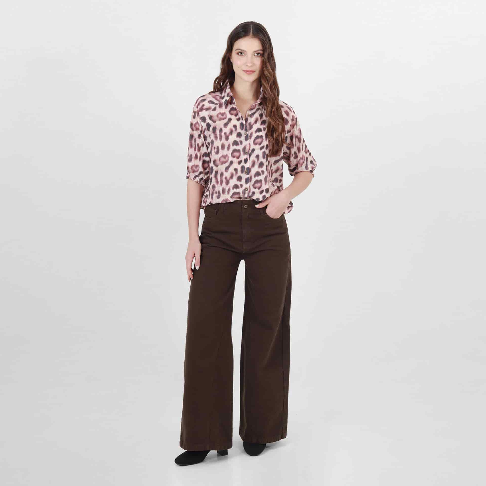 Blusa Cuello Camisero Manga Al Codo - miniatura 4