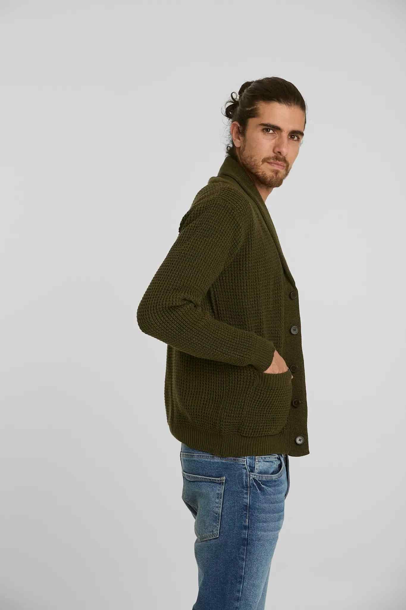 Sweater Tejido Shawlneck Verde - miniatura 8