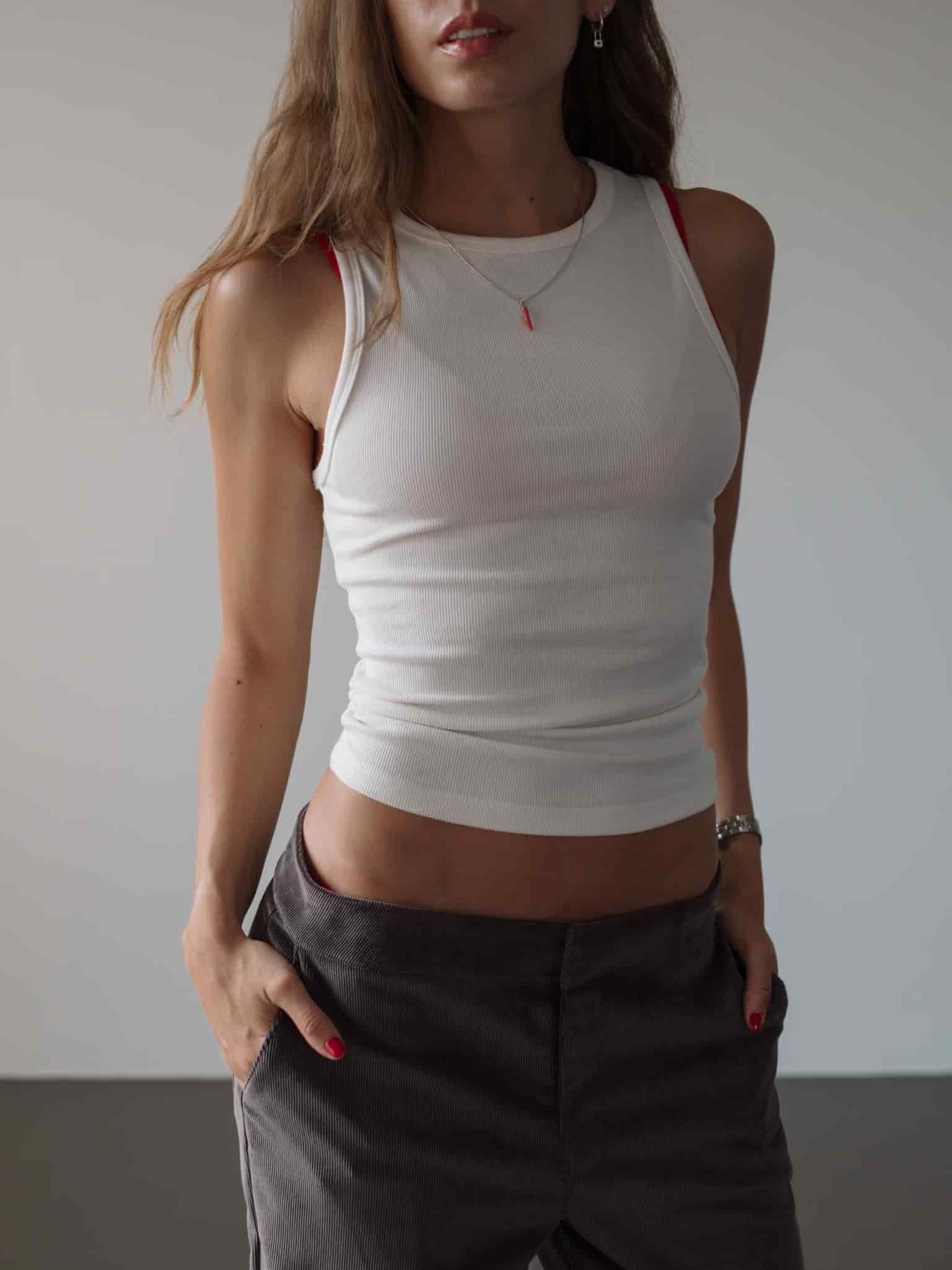RIB SIMPLY TANK - SOFT WHITE - miniatura 1