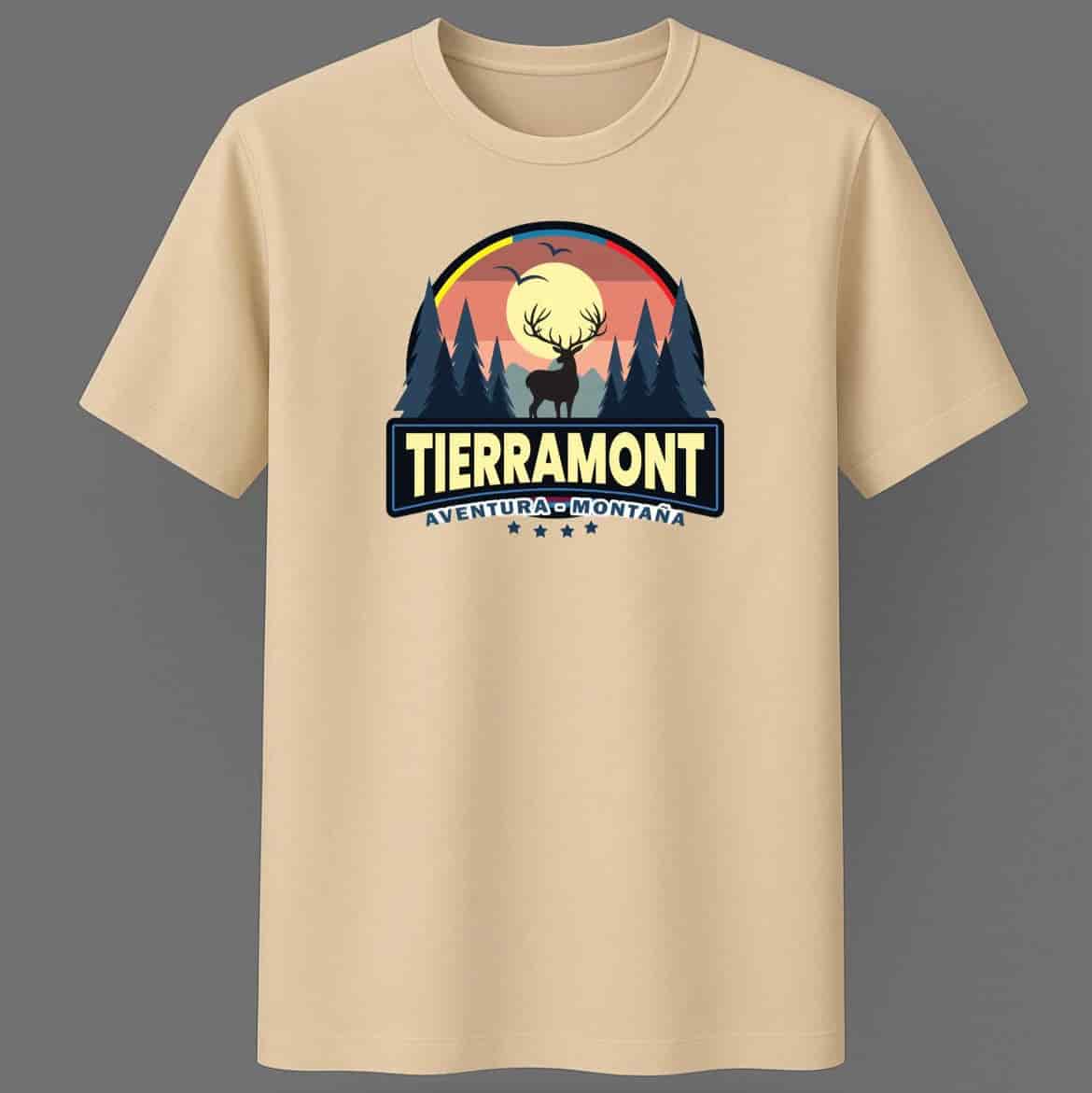 Camiseta Beige Unisex Logo - miniatura 1