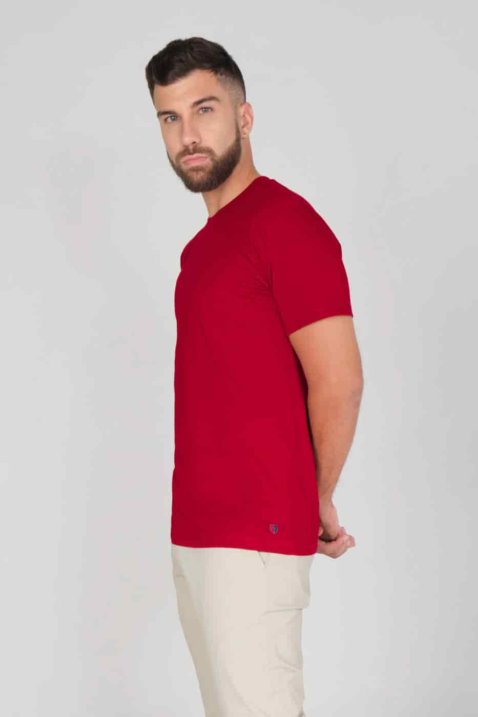 T-shirt Slim Fit 100% Algodón Rojo - miniatura 3
