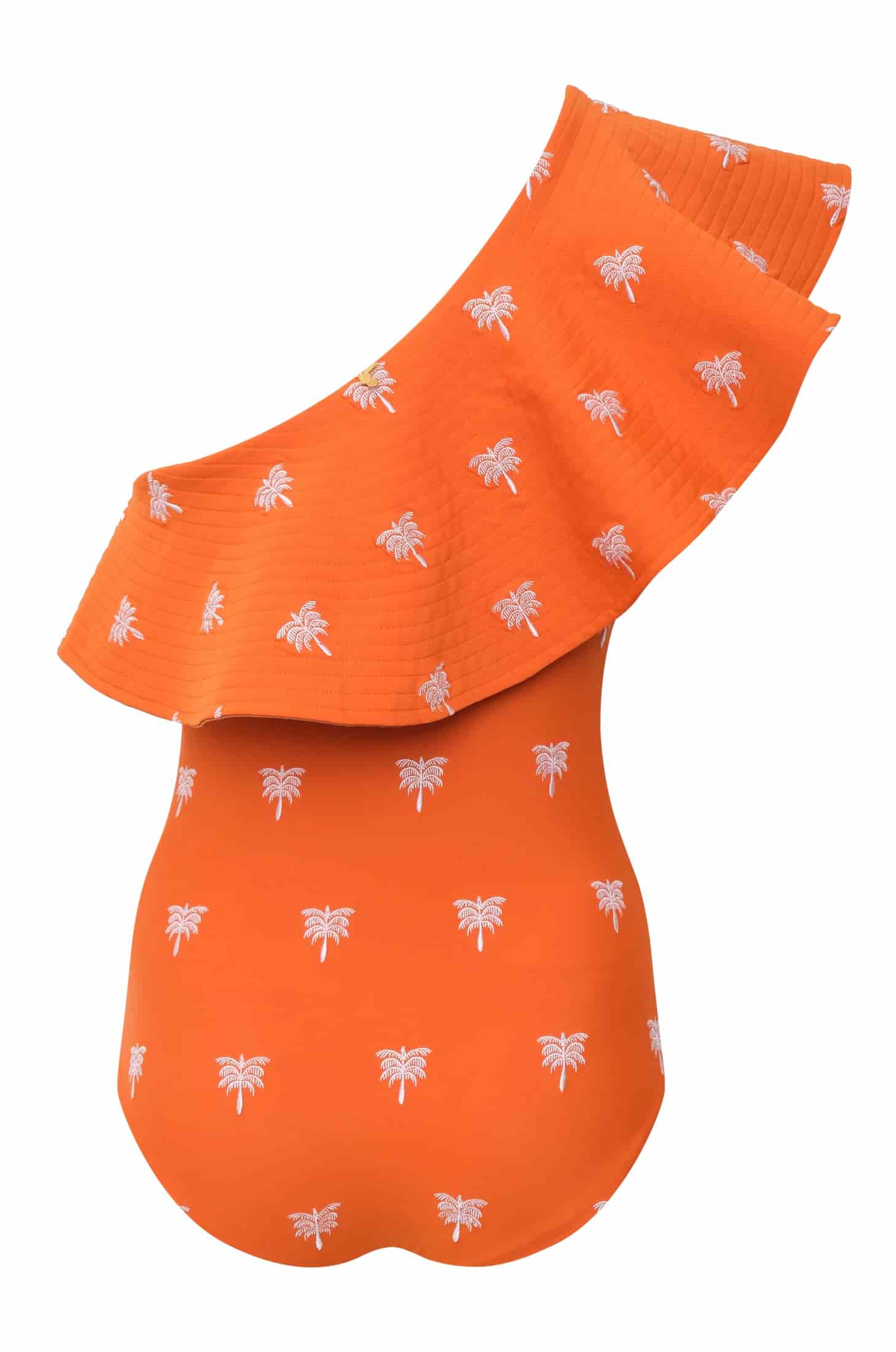 Tucan Embroidered One Piece / Orange Lilac Polka Palms - miniatura 3