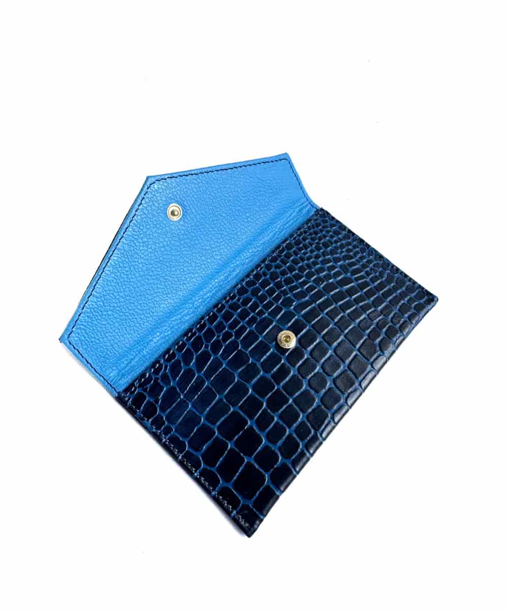 Mini bag en cuero texturizado Azul Pistacho - miniatura 3