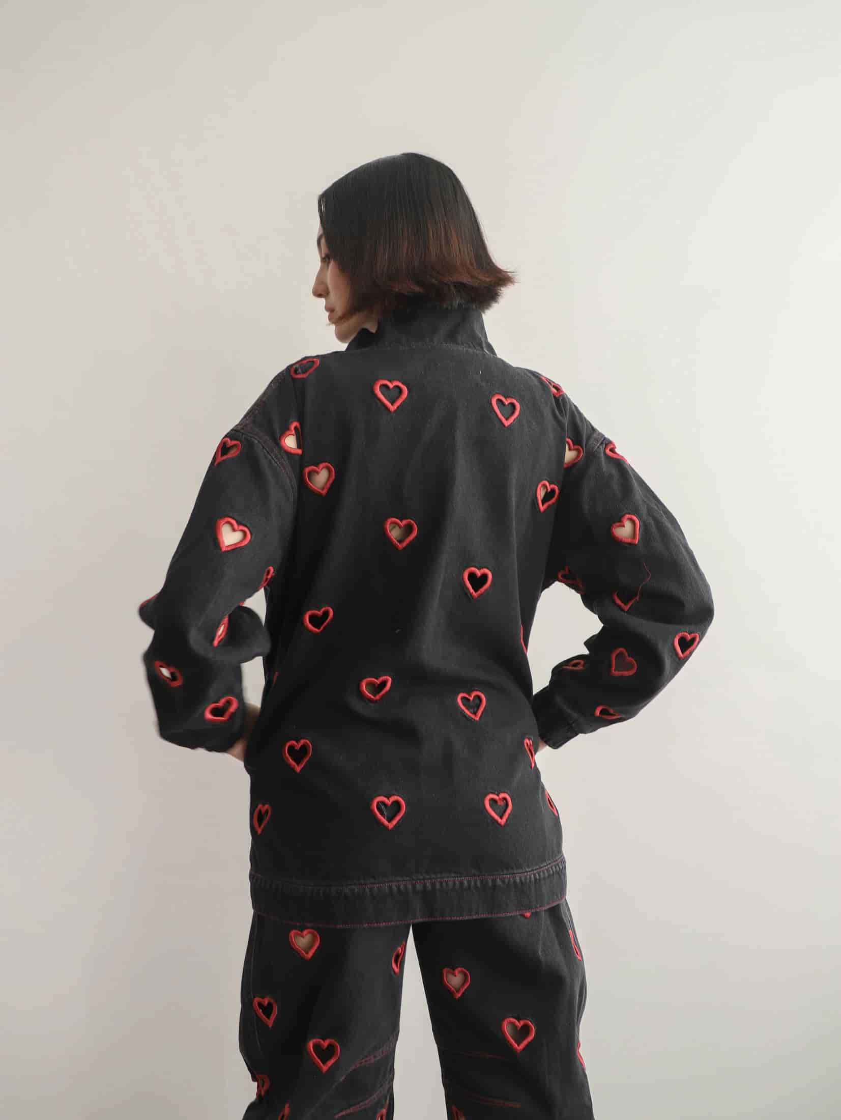 Bomber Hearts Jacket Black - miniatura 4