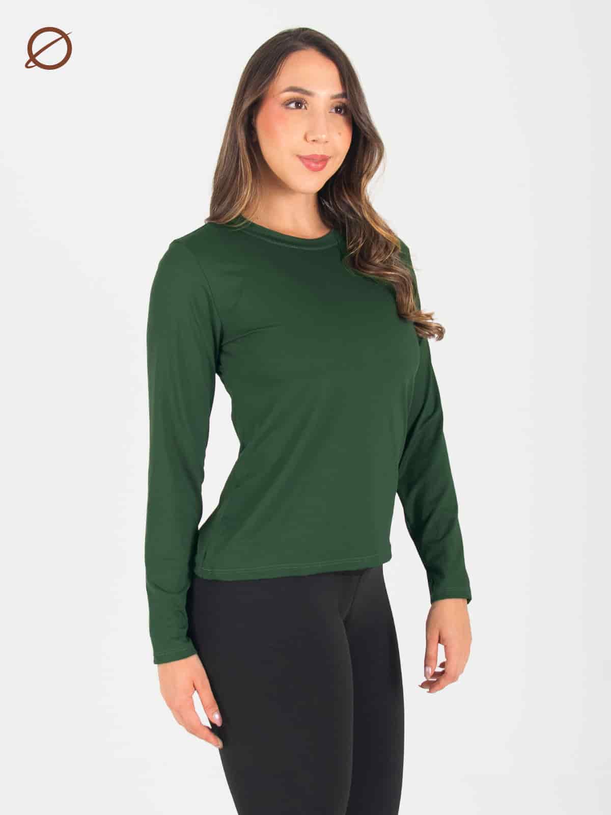buzo básico femenino verde pino - miniatura 3