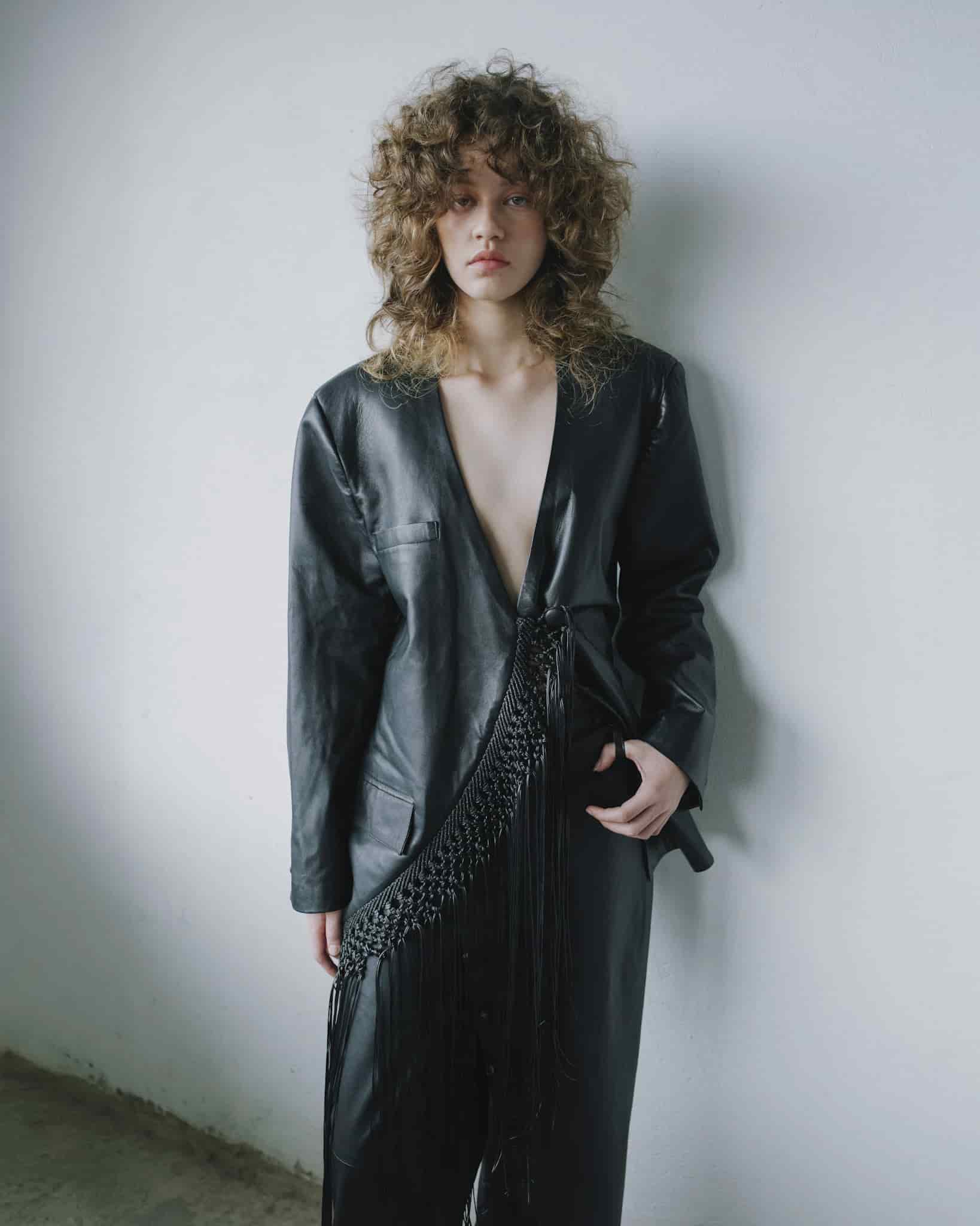 CROSSED LEATHER TROUSERS - miniatura 8