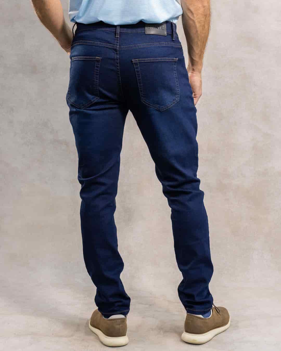 Jean Elastico Azul Oscuro Clasico Vintage - miniatura 5
