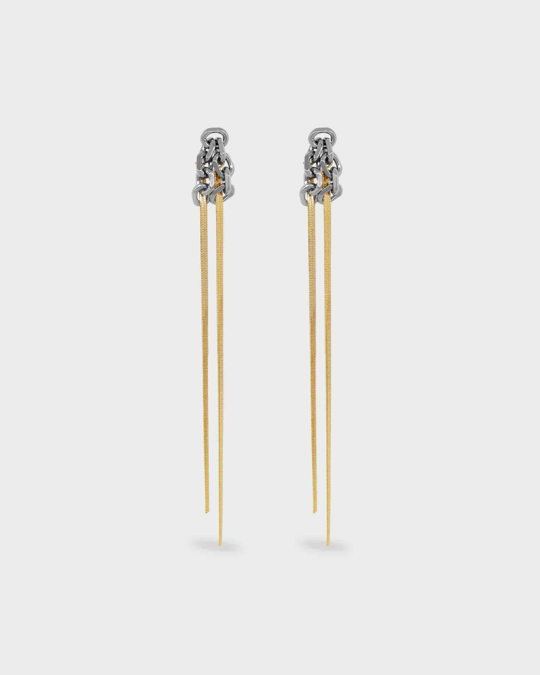 Aretes Eslabones Plana - miniatura 1