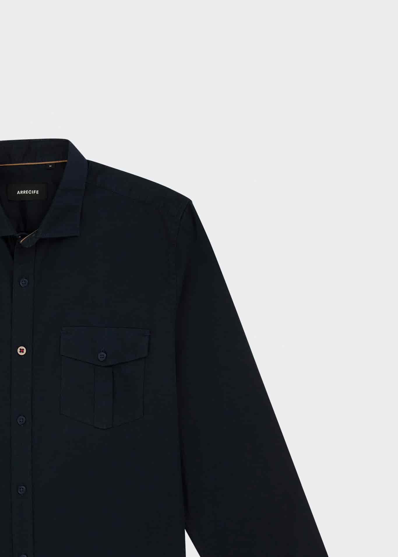 CAMISA PRAGA MANGA LARGA AZUL OSCURO - miniatura 2
