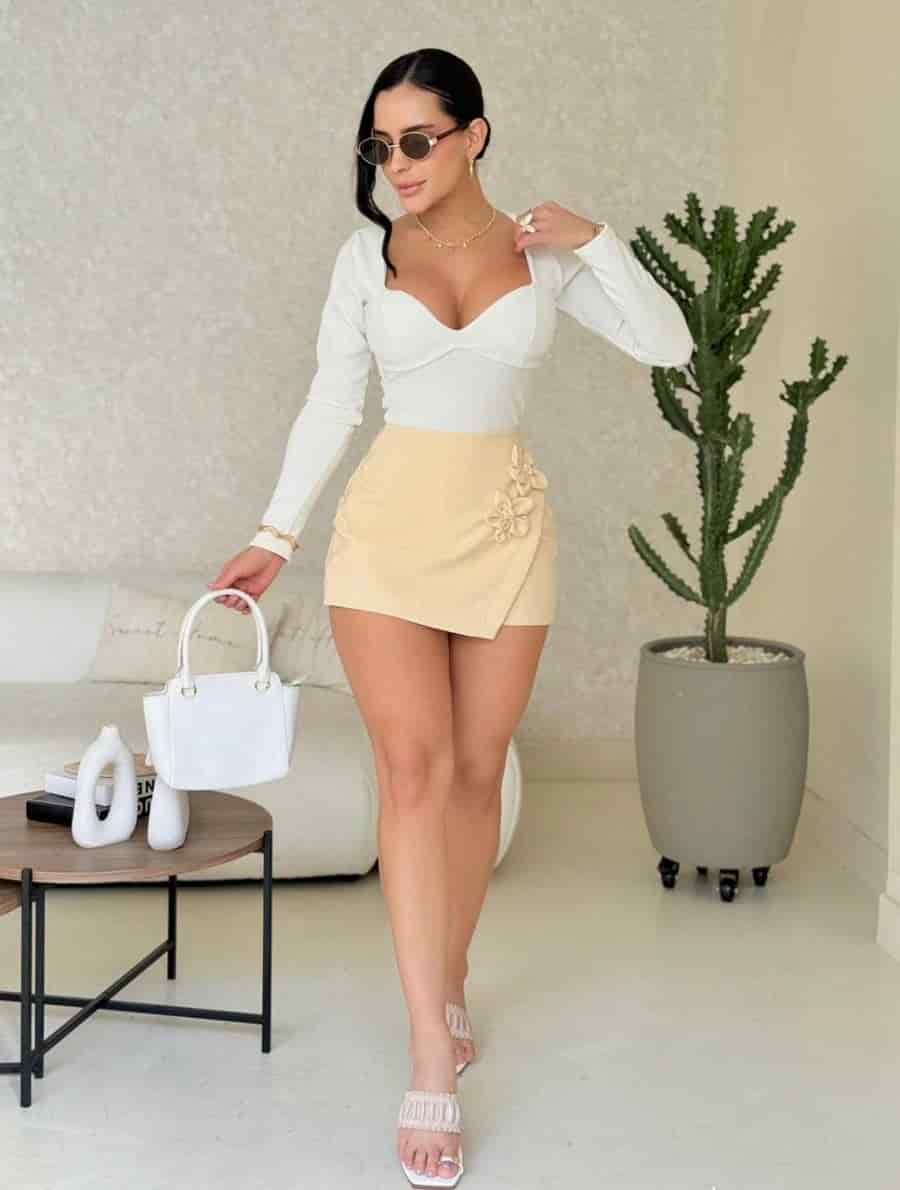 Falda Short florecer (mantequilla) - miniatura 1