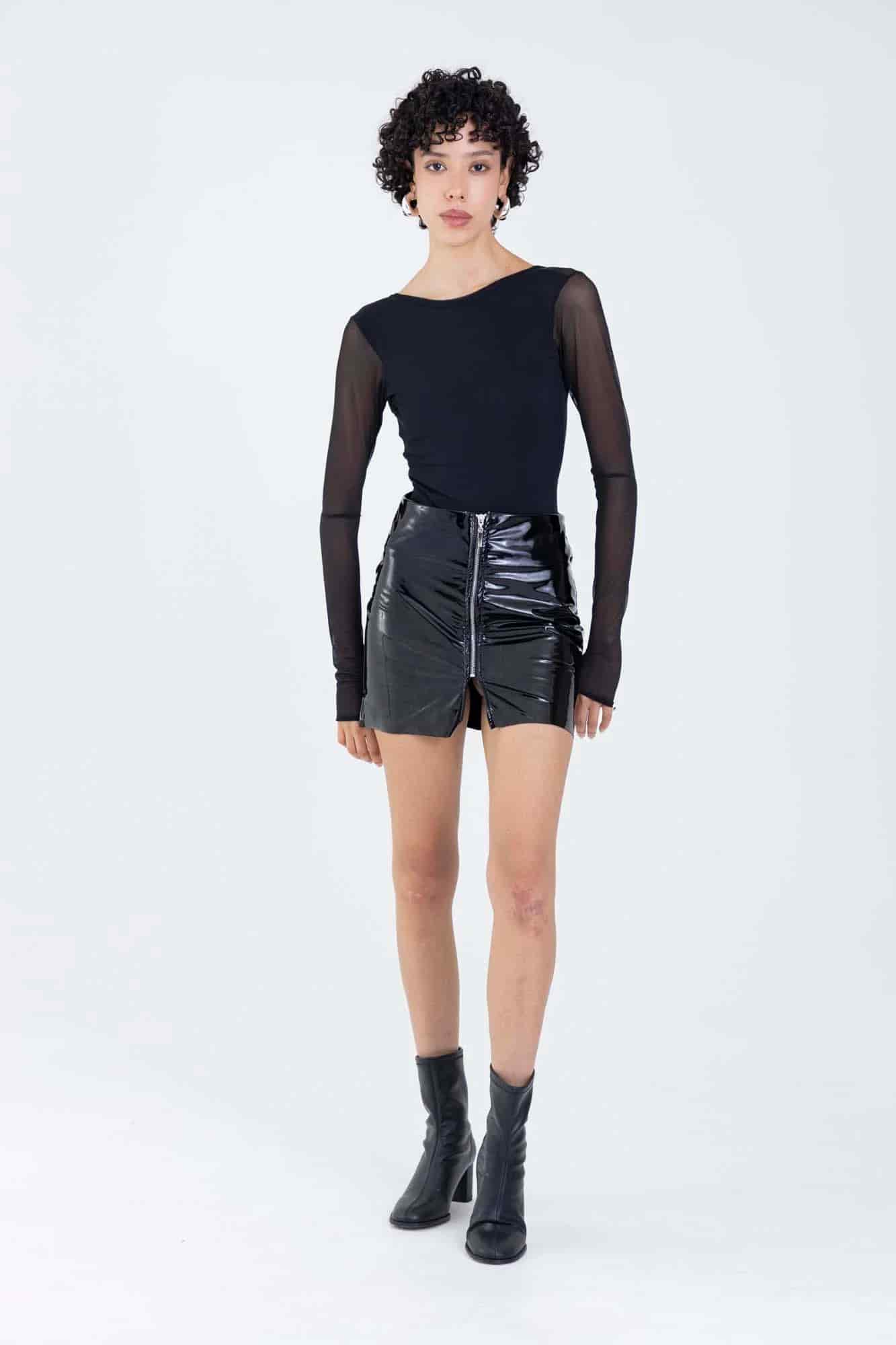 RAW ZIP MINI SKIRT - miniatura 12
