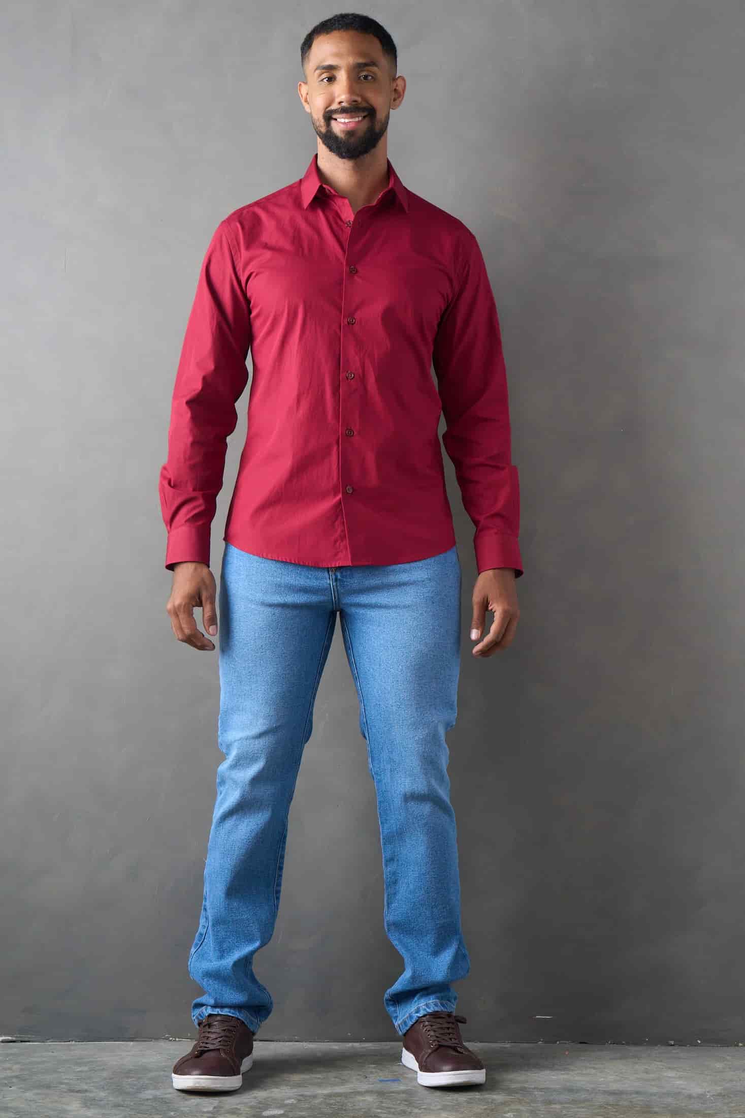 Camisa manga larga vinotinto - miniatura 4