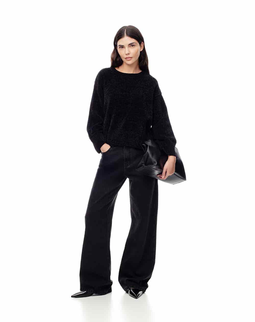 Suéter oversize negro mujer - miniatura 5