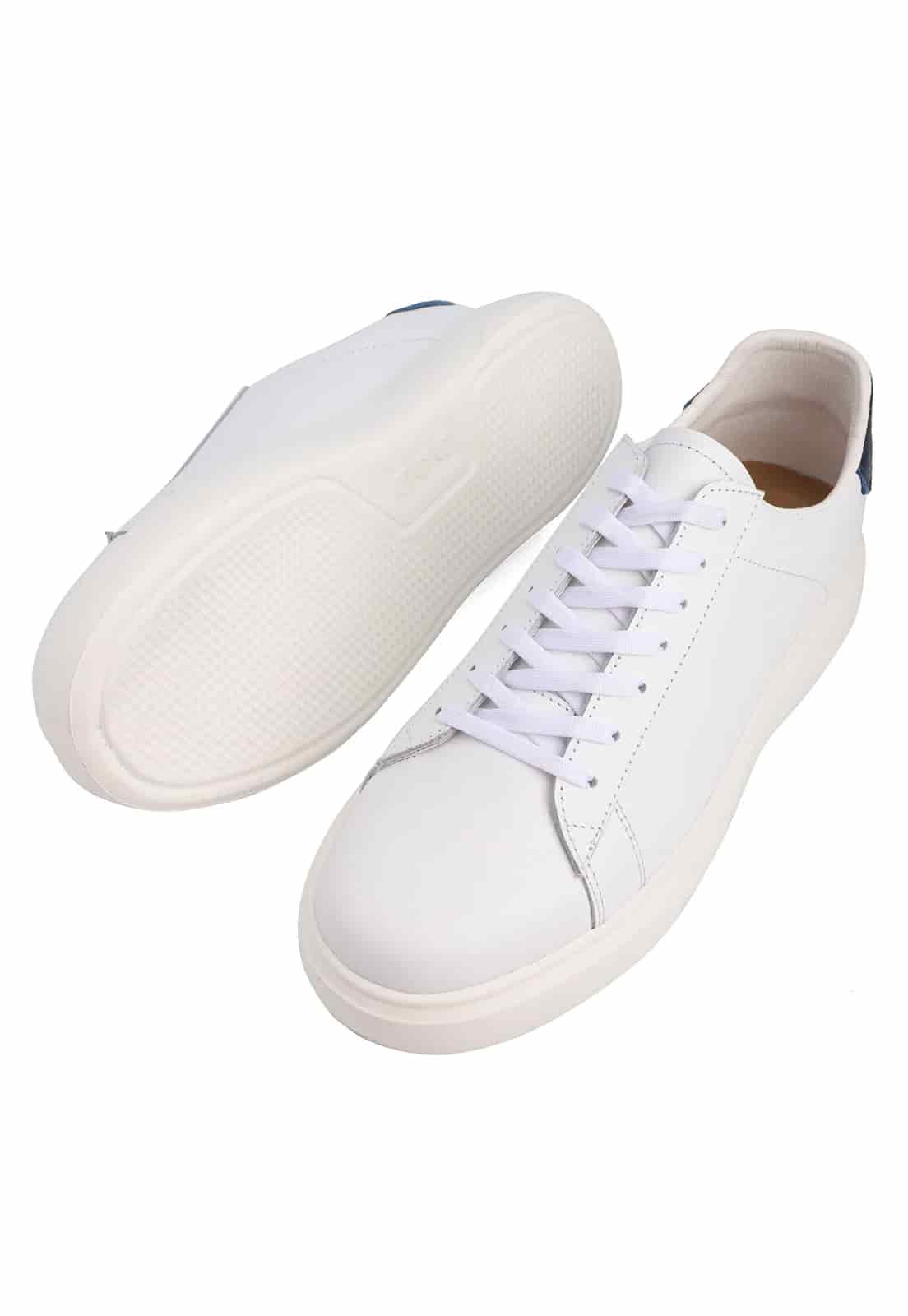 Tenis blancos suela blanca talon azul - miniatura 4