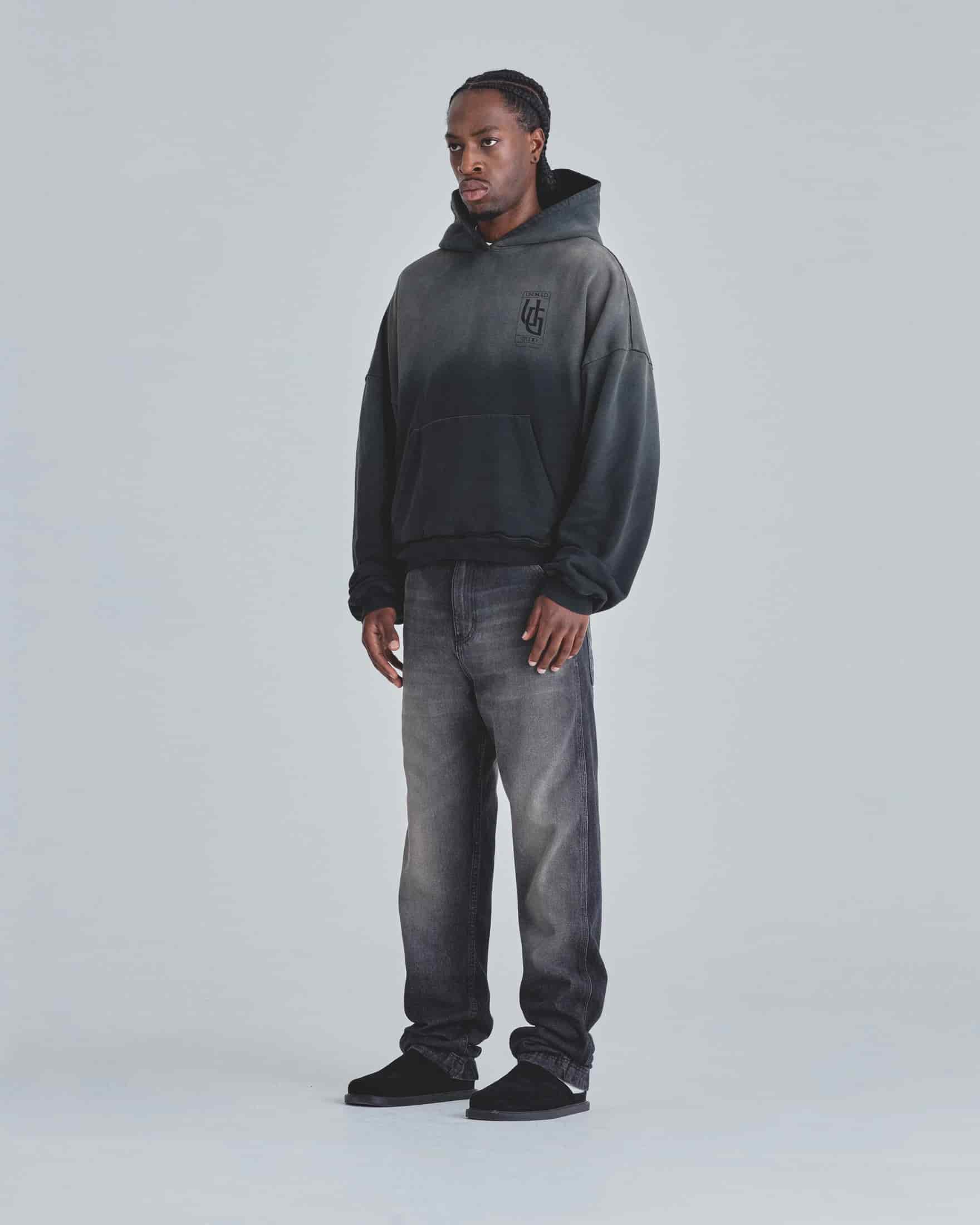 Hoodie Line UG Frame Boxy Fit Faded Black - miniatura 5