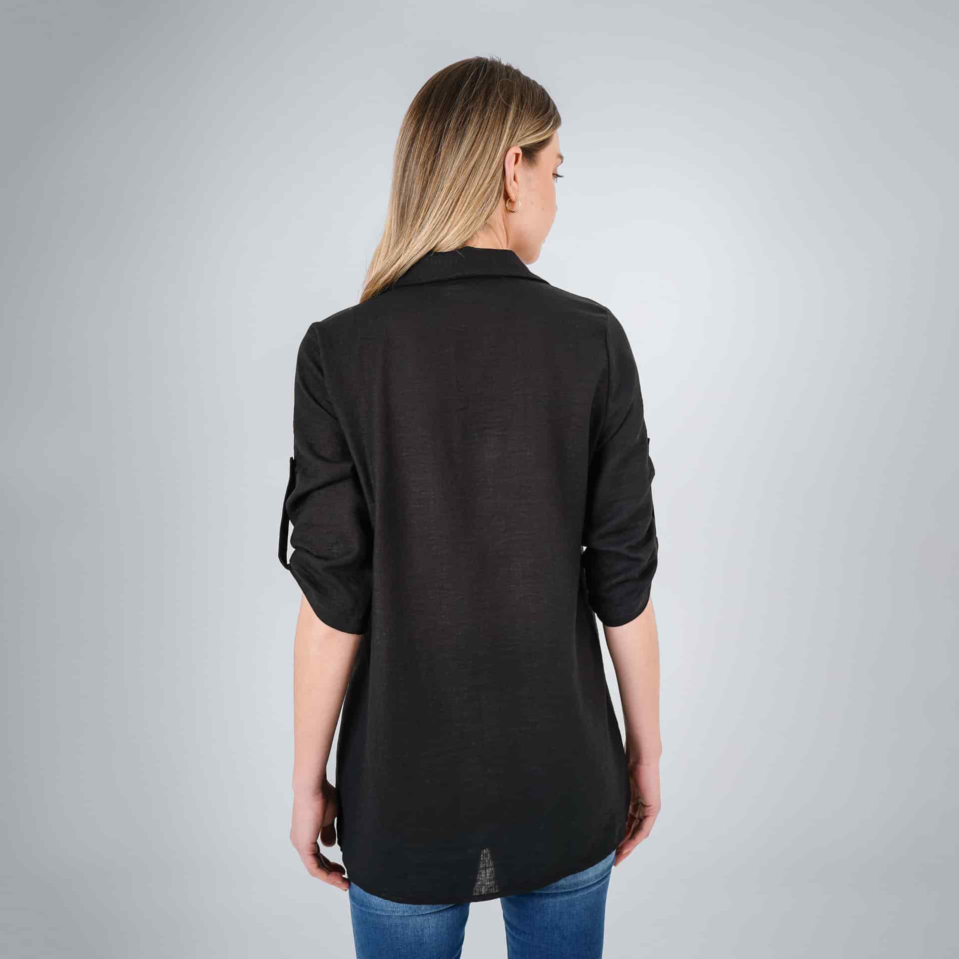 Blusa Cuello Camisero Manga 3/Cuartos - miniatura 4