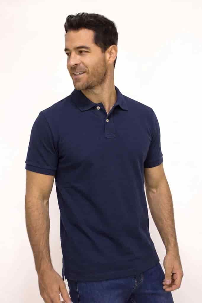 POLO MANGA CORTA AZUL PARA HOMBRE - miniatura 1