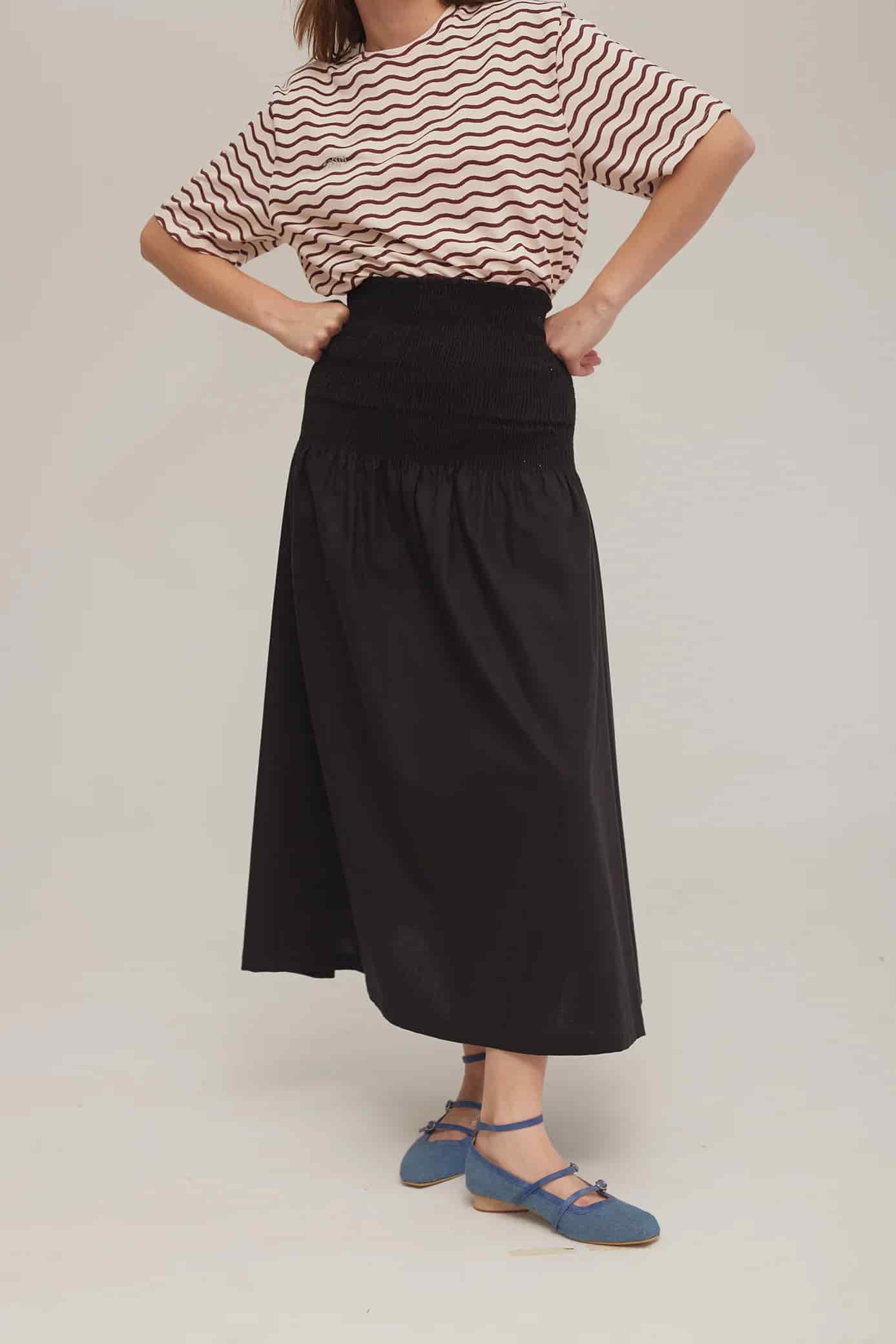 Falda Shirred Negro - miniatura 7