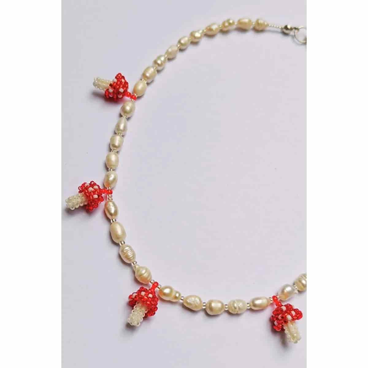 PEARL AND MUSHROOM NECKLACE - miniatura 2