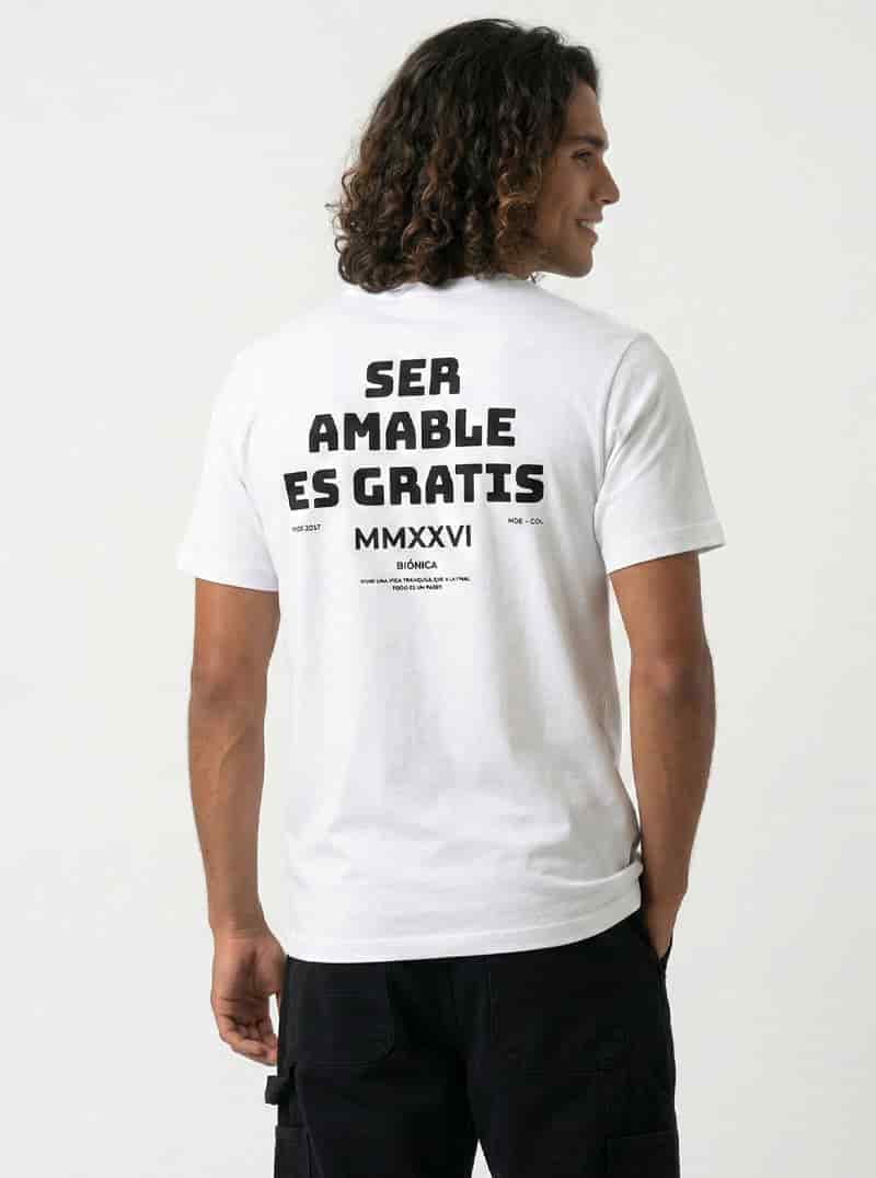 CAMISETA SER AMABLE ES GRATIS - miniatura 3