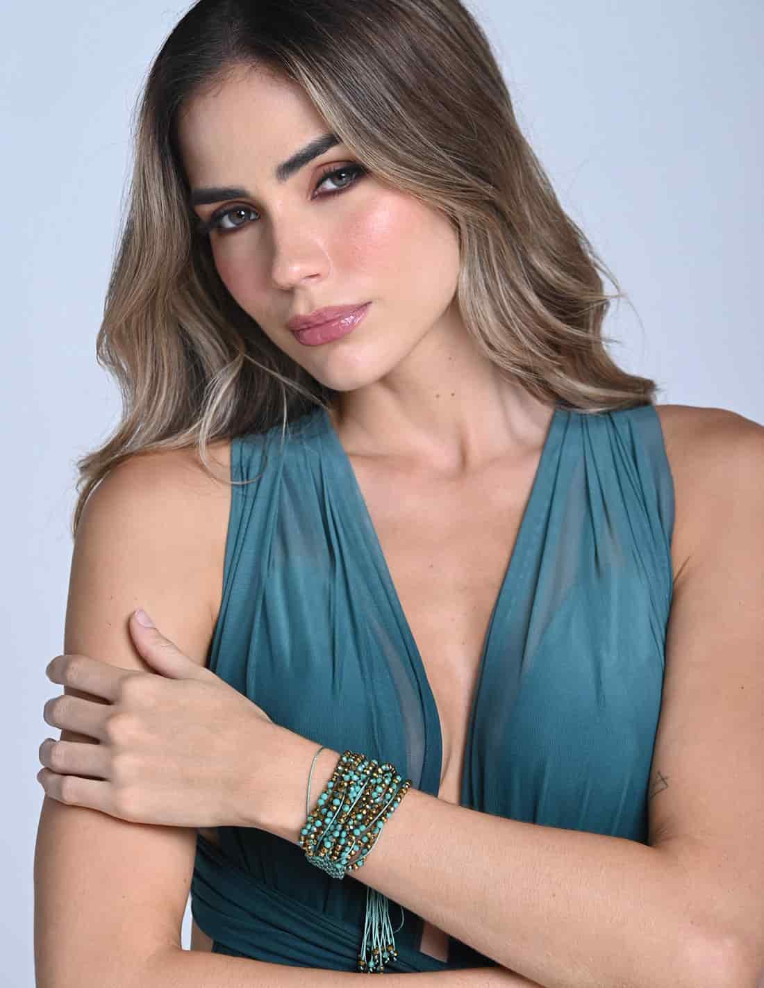 Brazalete Savana Mint Green + Golden - miniatura 1