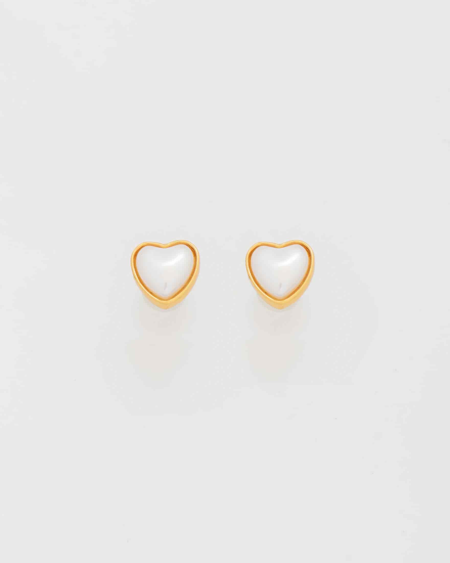 Aretes Mini Corazón Perla - miniatura 2