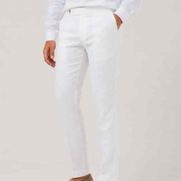 PANTALON CON PRETINA 100% LINO HOMBRE - miniatura 6