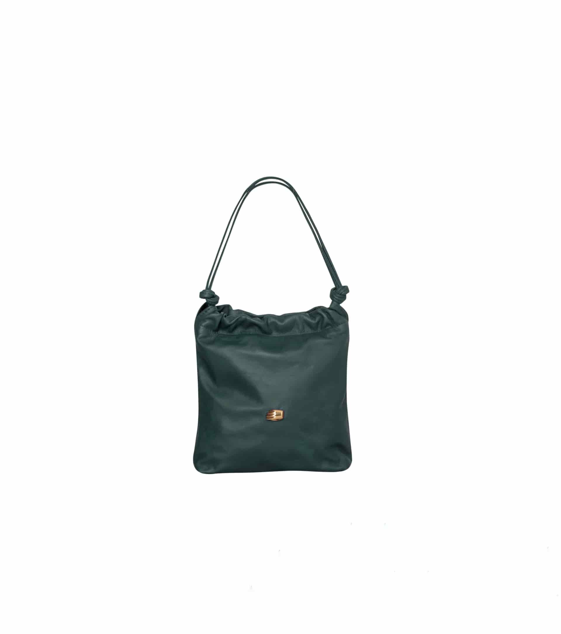Le Sac Petite Bottle Green Leather Bag - miniatura 1