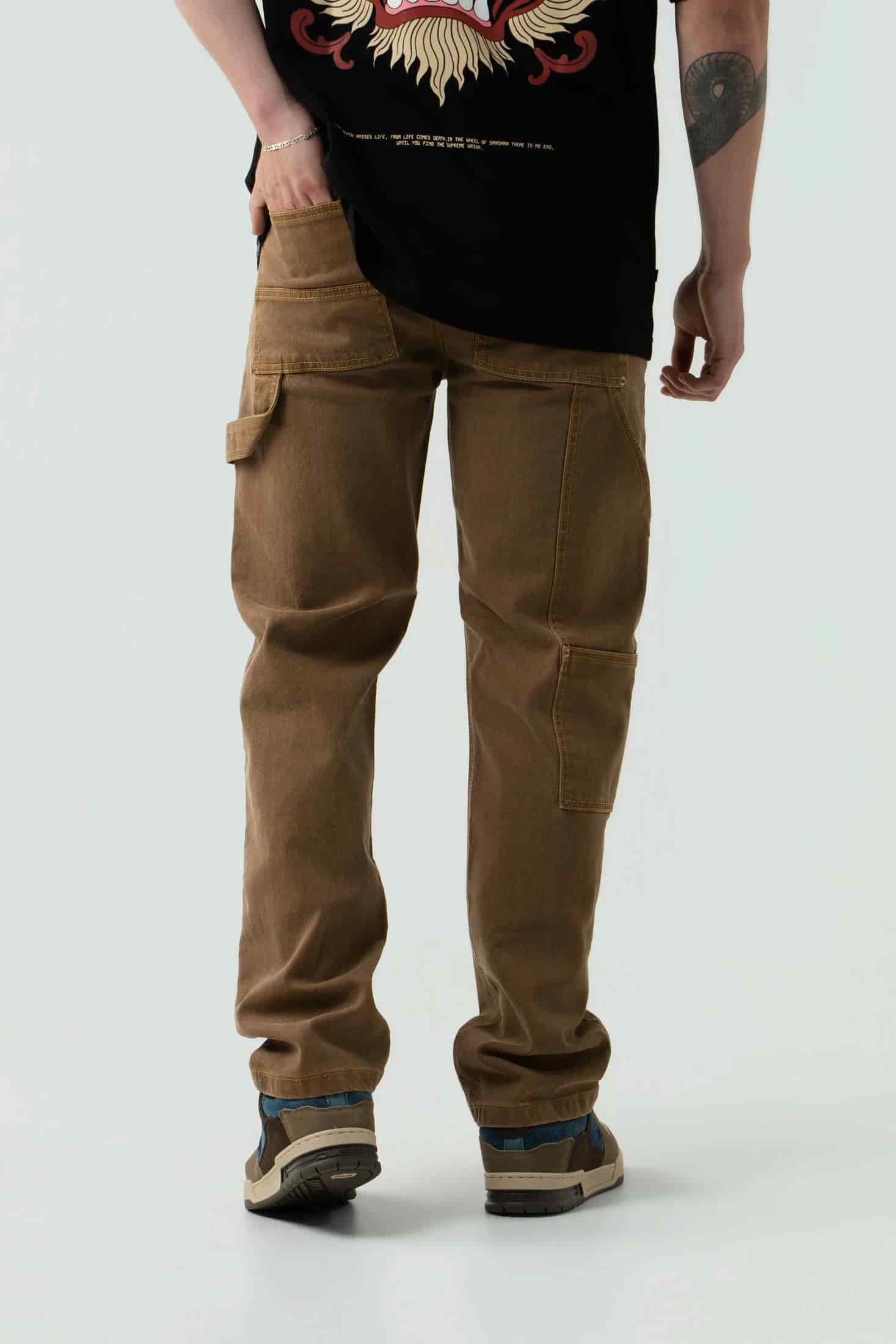PANTALON CARGO COLOR CAFE - miniatura 4