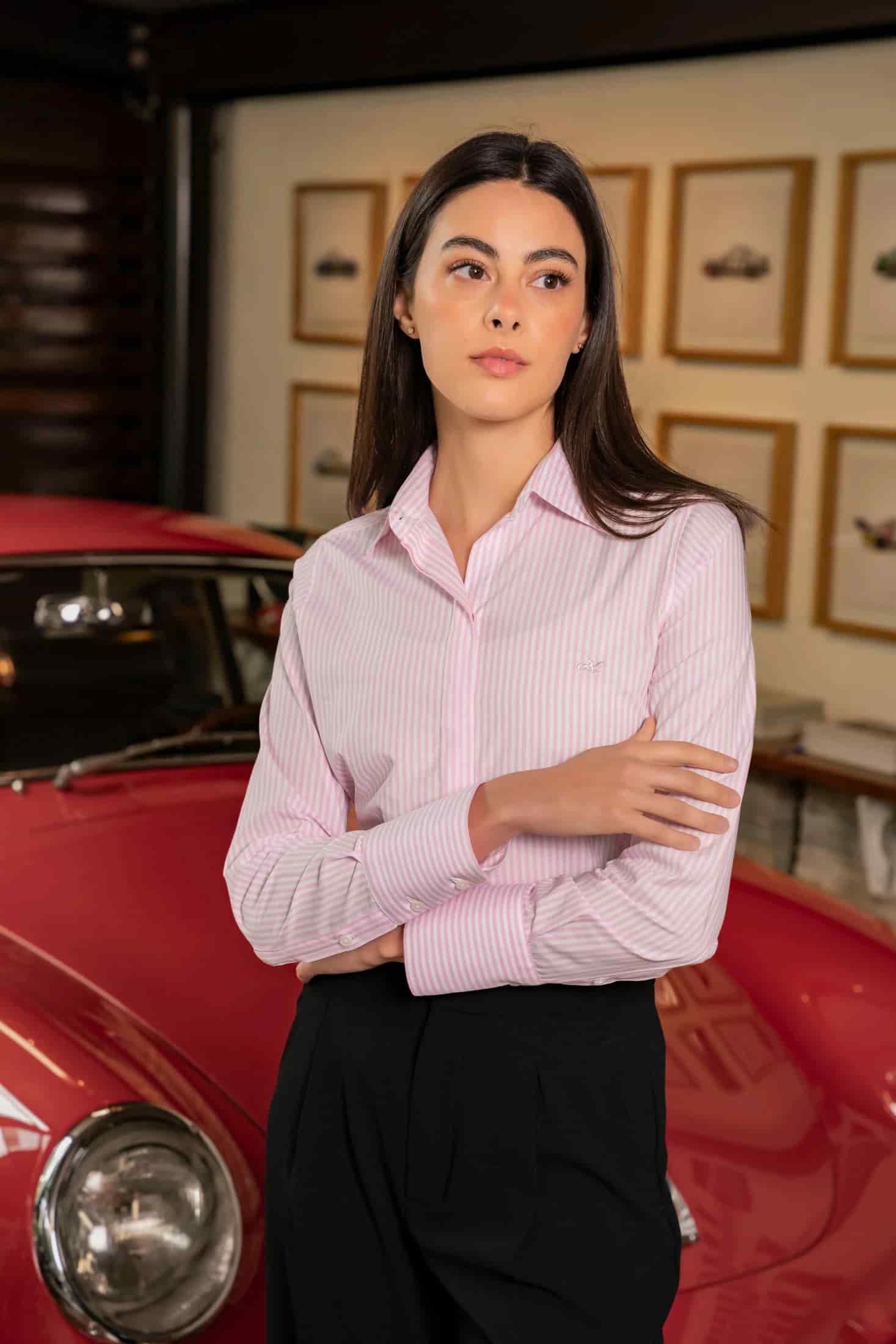 Camisa Graceful Rayas Rosa Mujer - miniatura 8