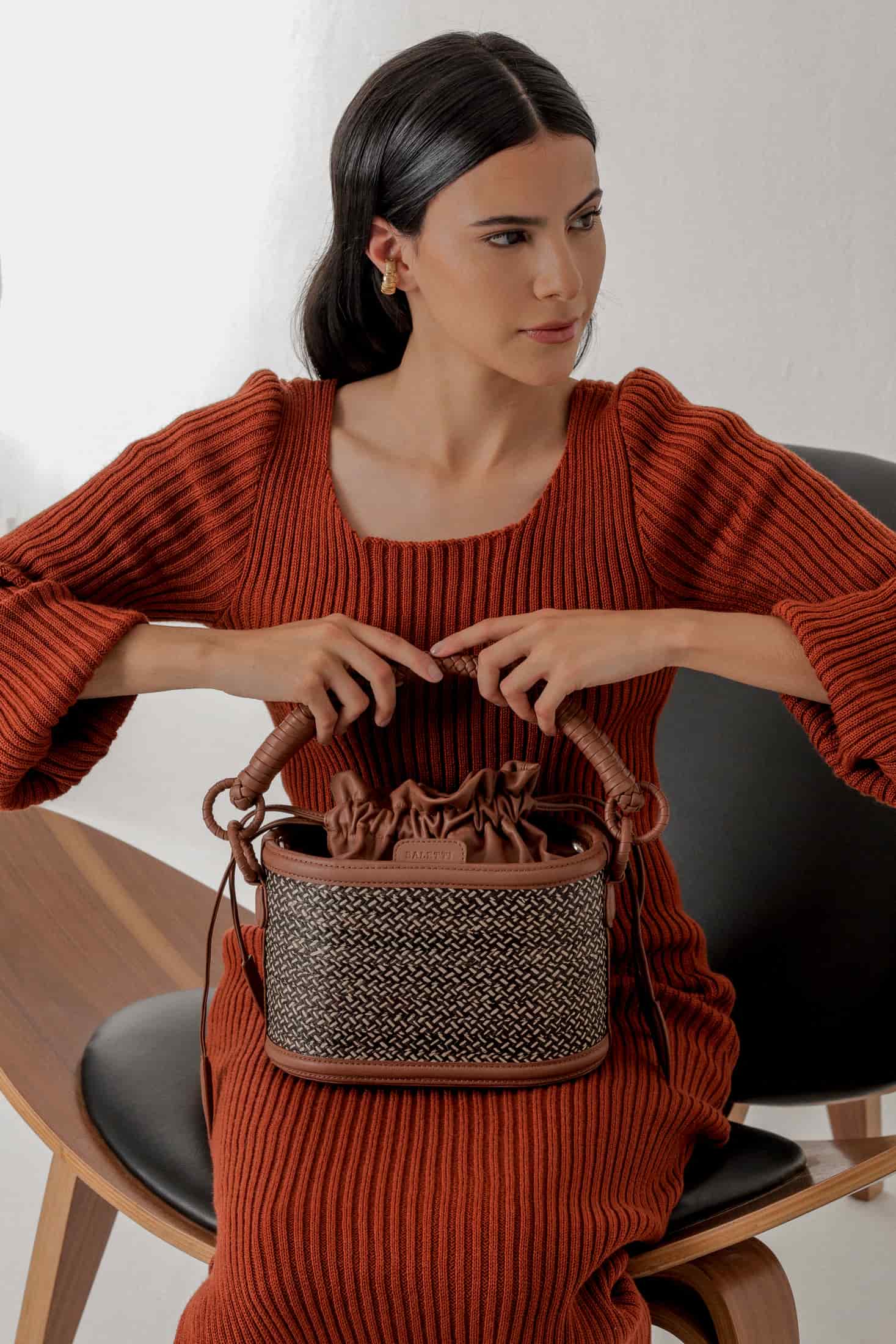 Caña Basket Bucket, Marbled Brown - miniatura 2
