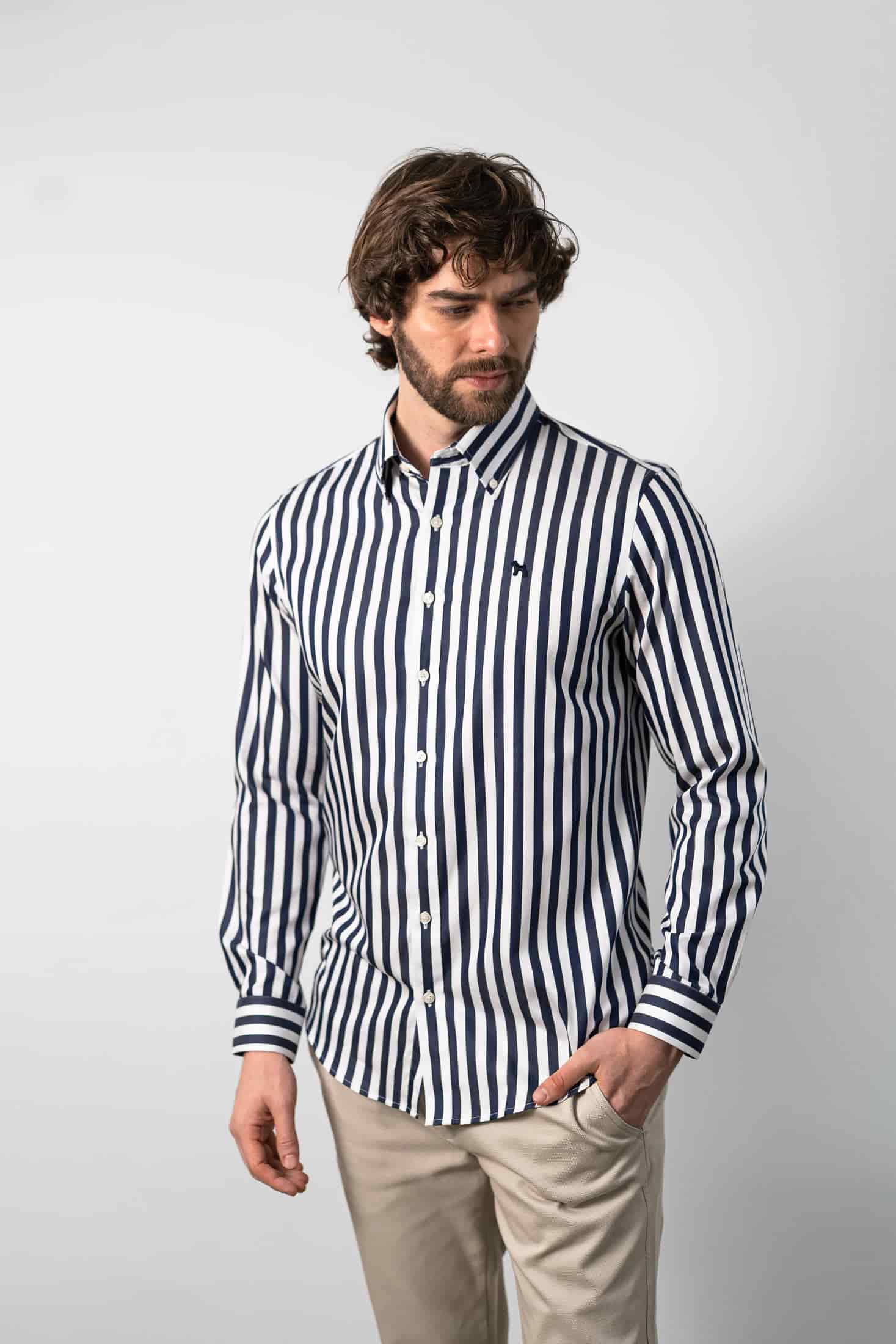 Camisa Manga Larga Rayas Navy - miniatura 2