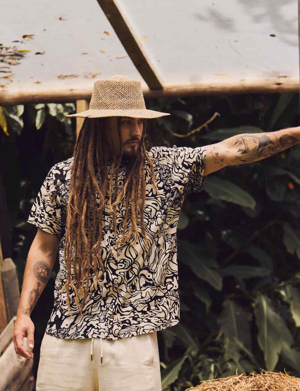 Camisa Regular Fit Pareidolia  negro + crudo Hombre - miniatura 7