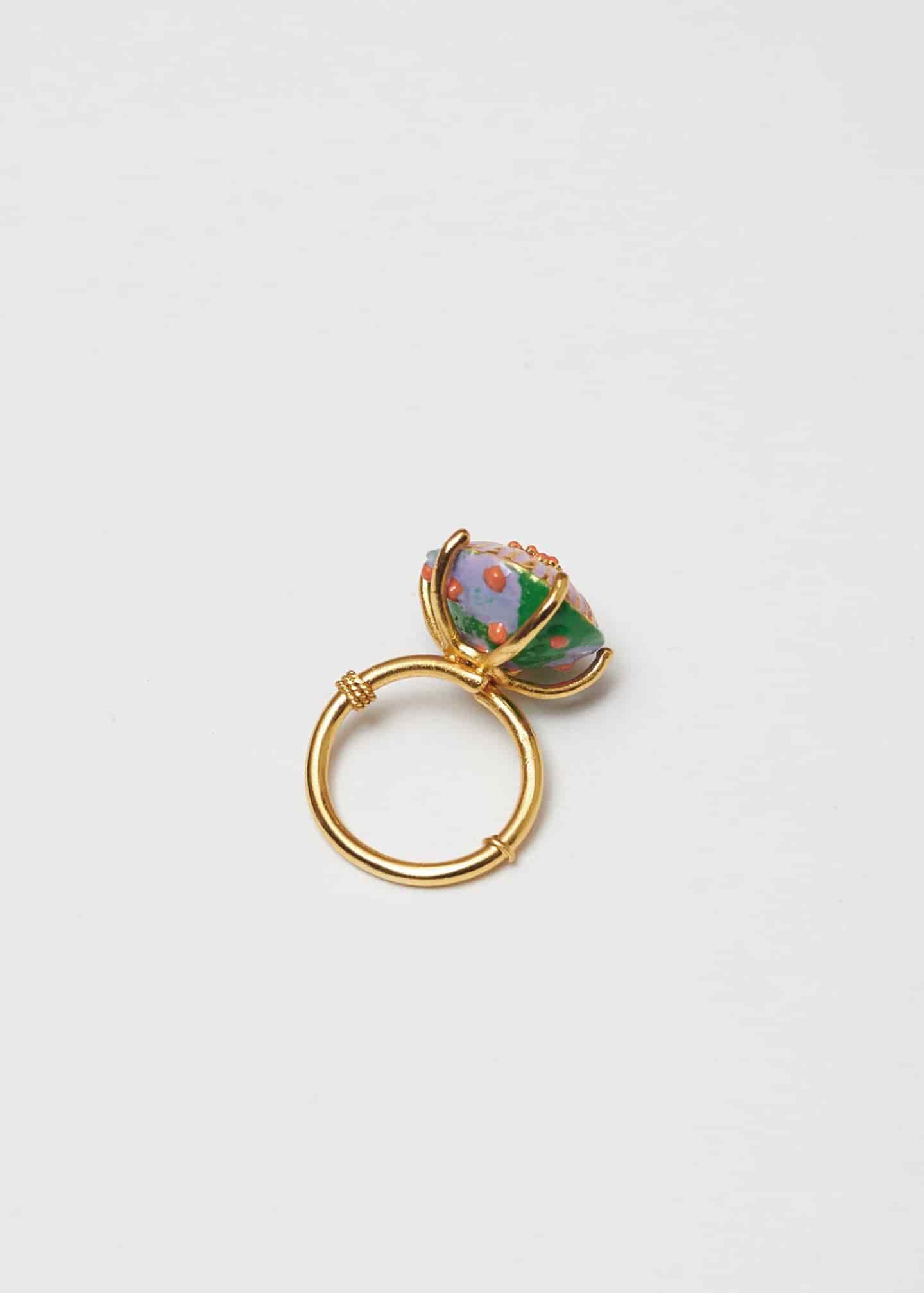 Anillo sombrerito midi verde lila - miniatura 3